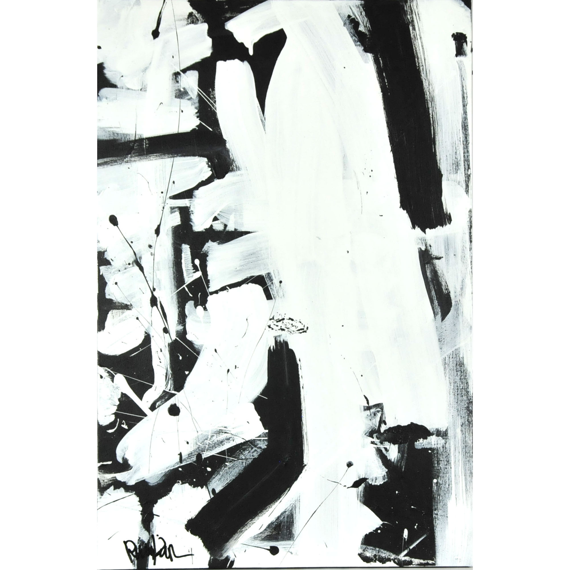 Robbie Kemper Original Acrylic on Canvas "White on Black"