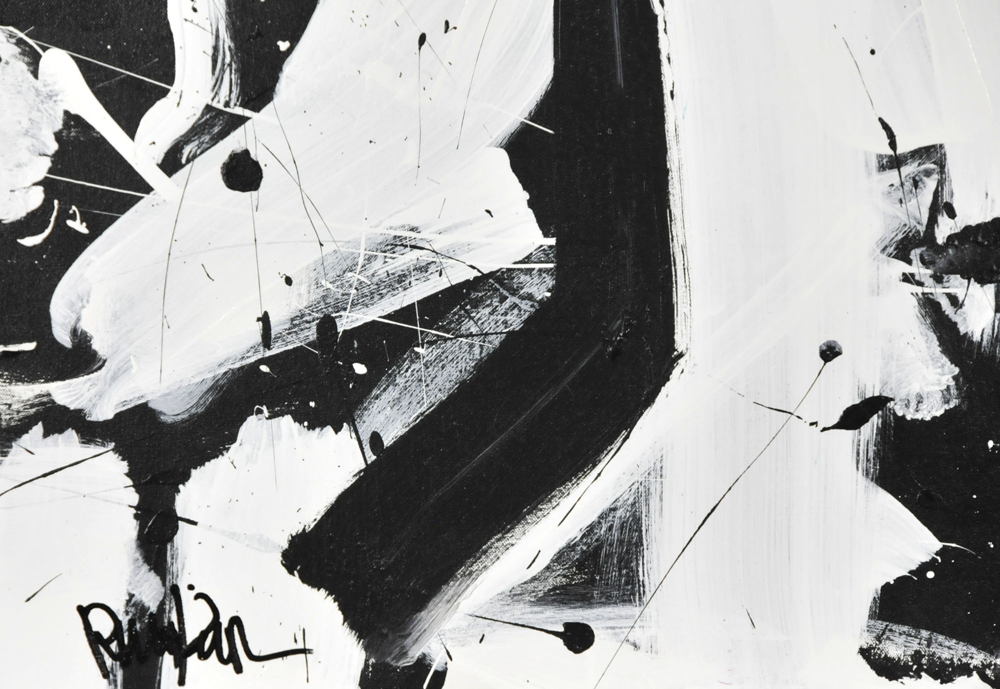 Robbie Kemper Original Acrylic on Canvas "White on Black"