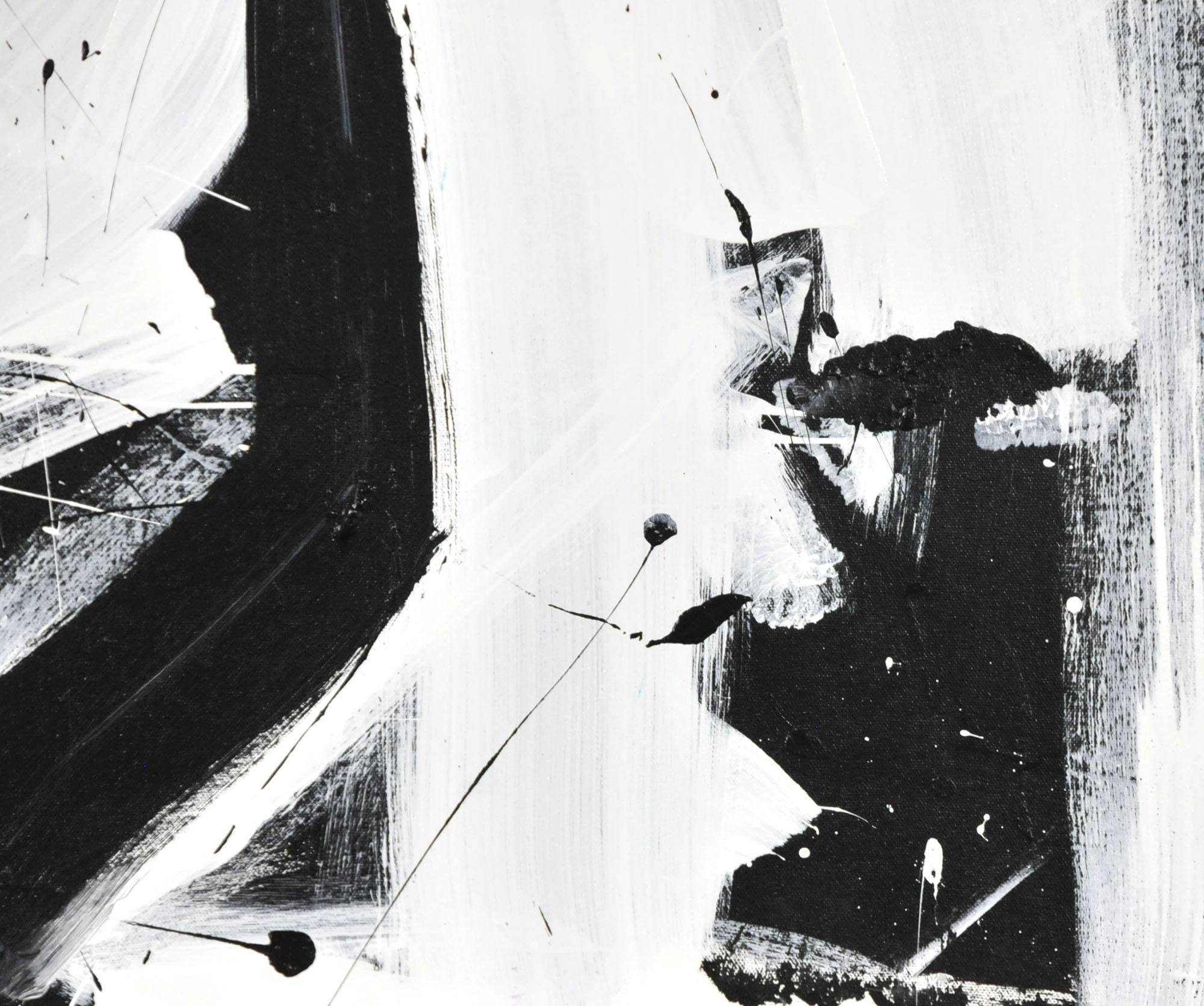 Robbie Kemper Original Acrylic on Canvas "White on Black"