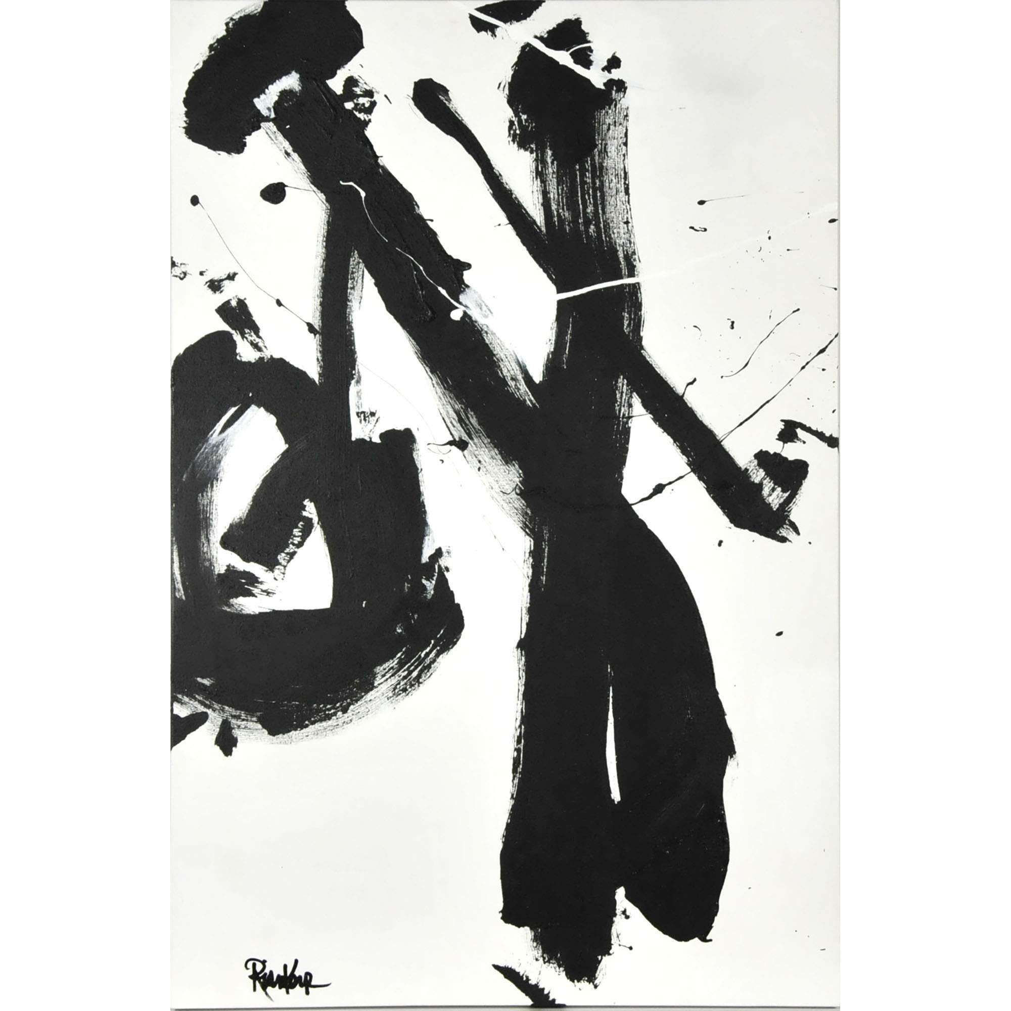 Robbie Kemper Original Acrylic on Canvas "Black XO"