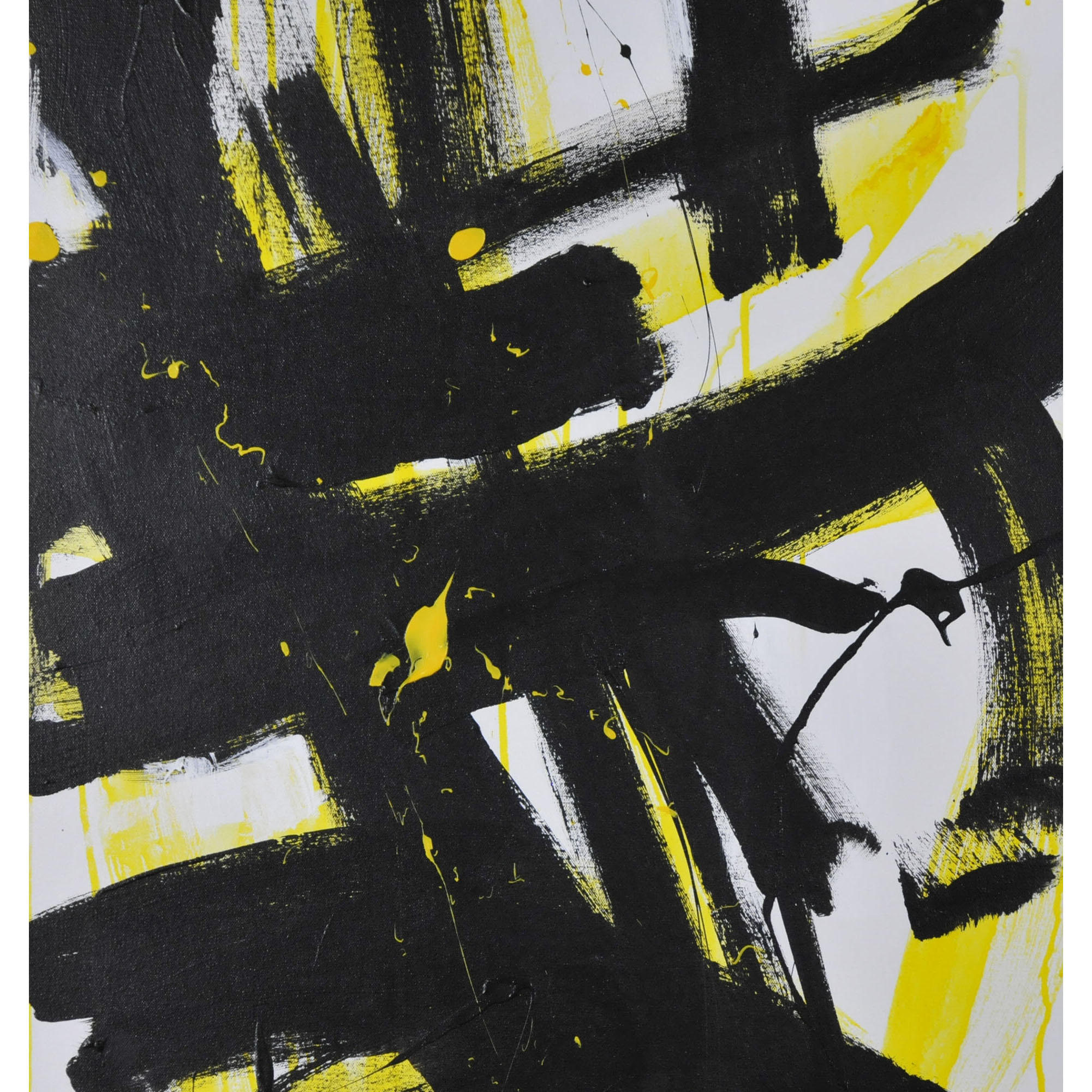 Robbie Kemper Original Acrylic on Canvas "Black on Yellow Marks"