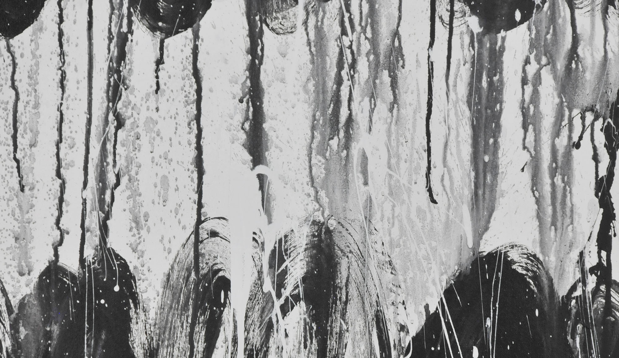 J. Popolin Original Acrylic on Canvas "Black Swirls on Edge"