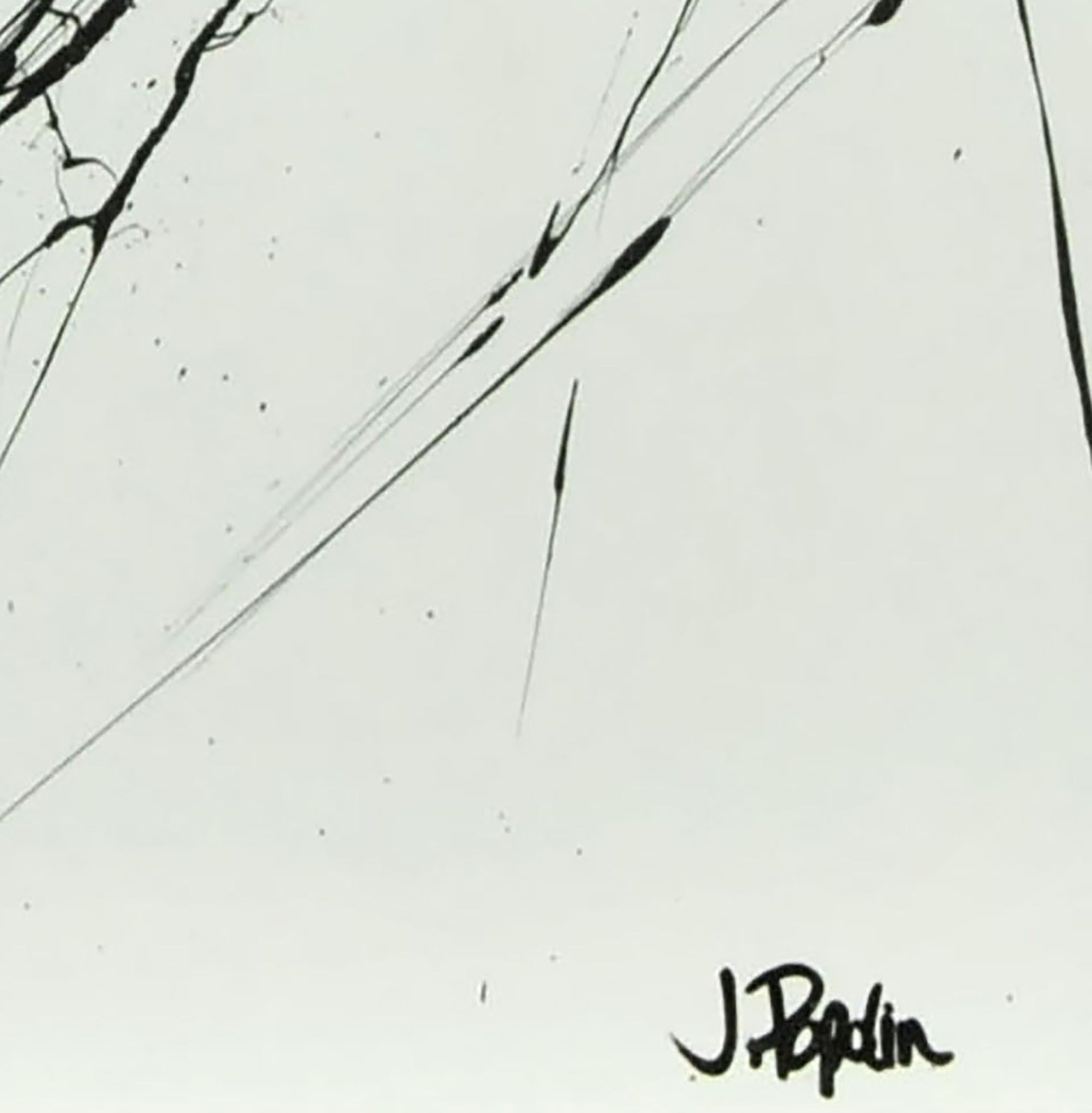 J. Popolin Original Acrylic on Canvas "Black Arch Drips"