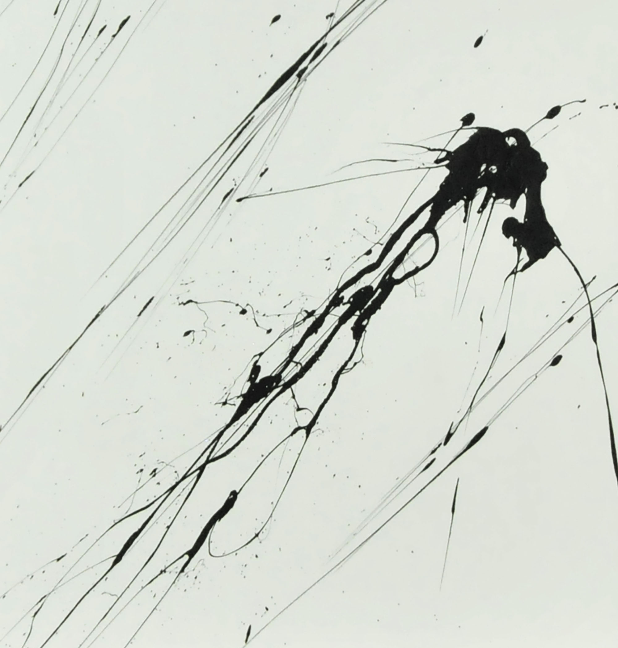 J. Popolin Original Acrylic on Canvas "Black Arch Drips"