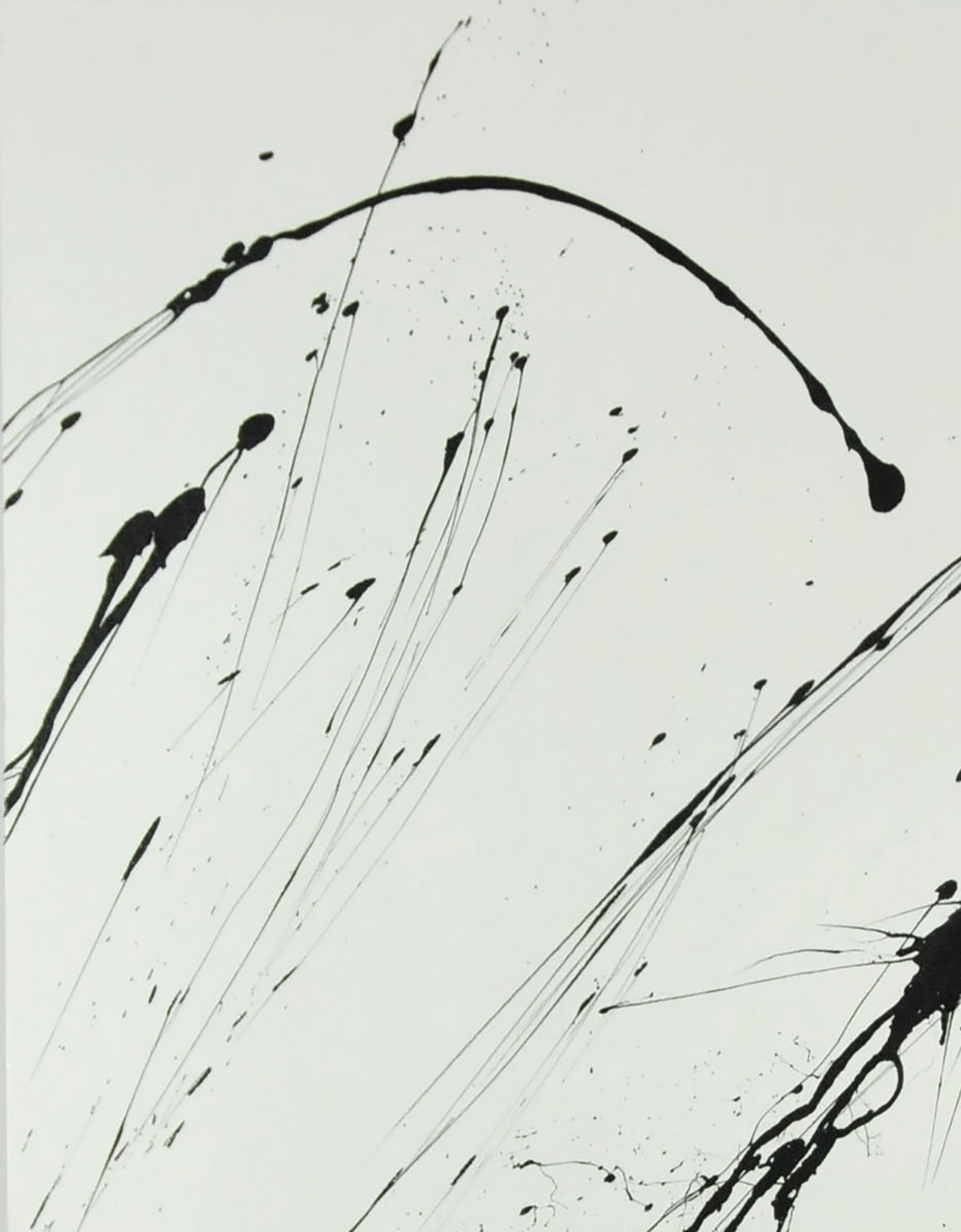 J. Popolin Original Acrylic on Canvas "Black Arch Drips"