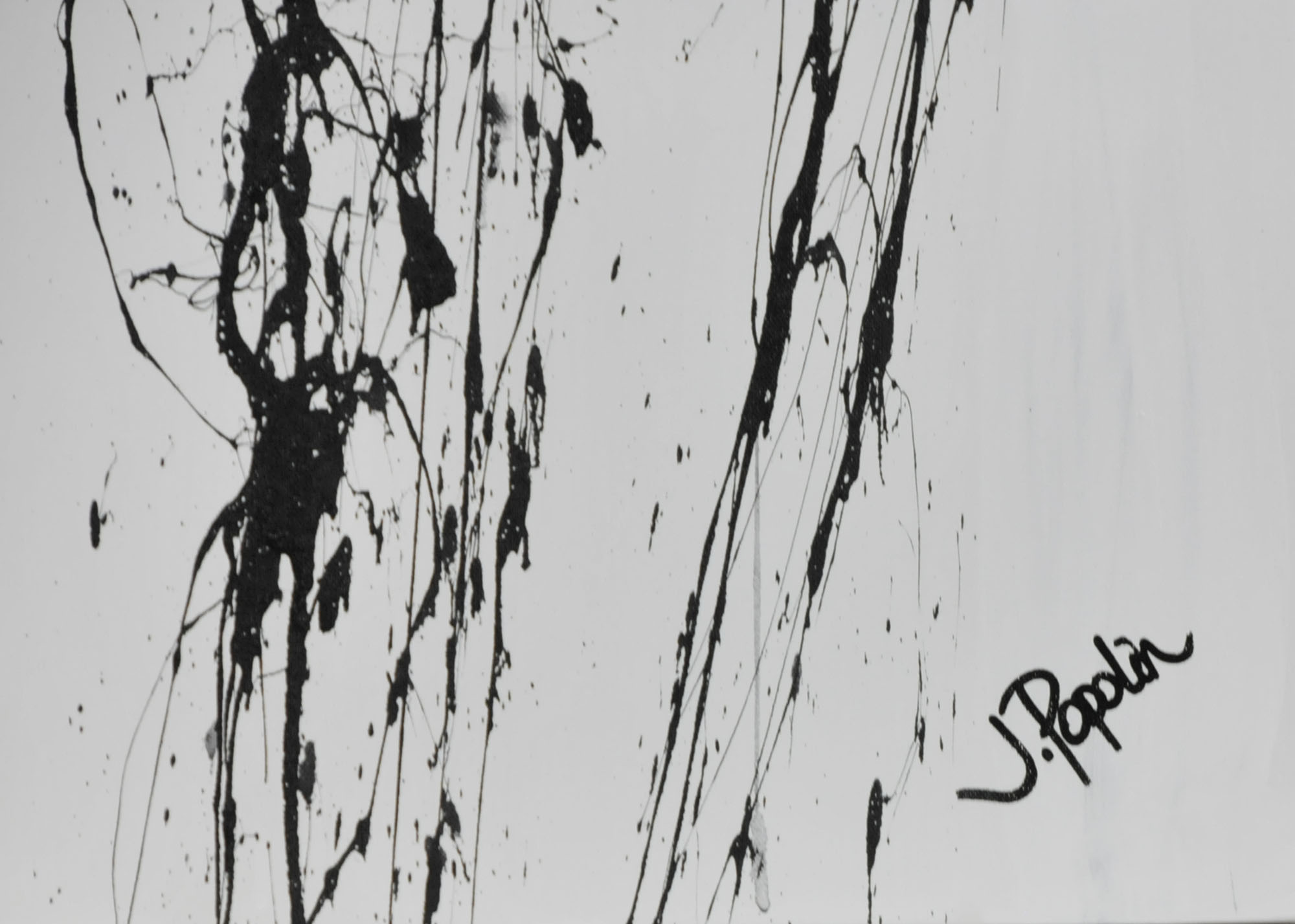 J. Popolin Original Acrylic on Canvas "Field of Black Rain"