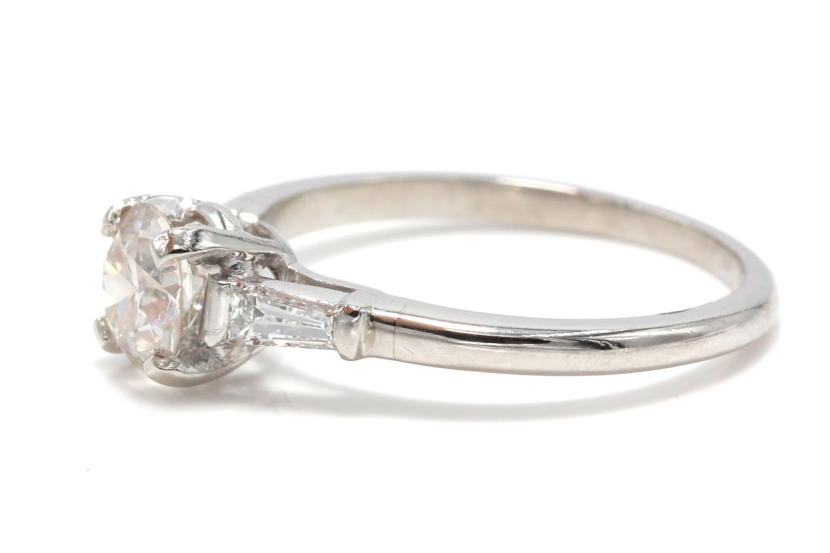 Platinum Old European Cut Diamond Ring