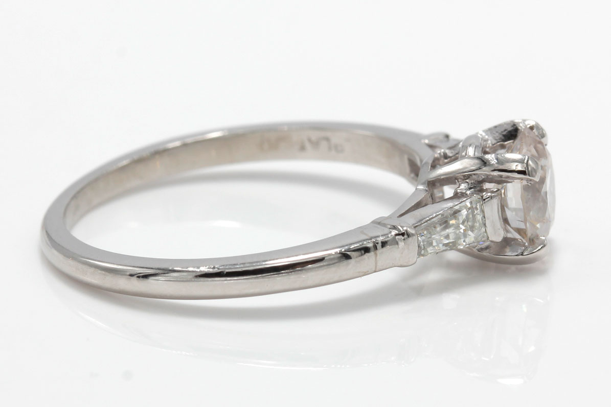 Platinum Old European Cut Diamond Ring