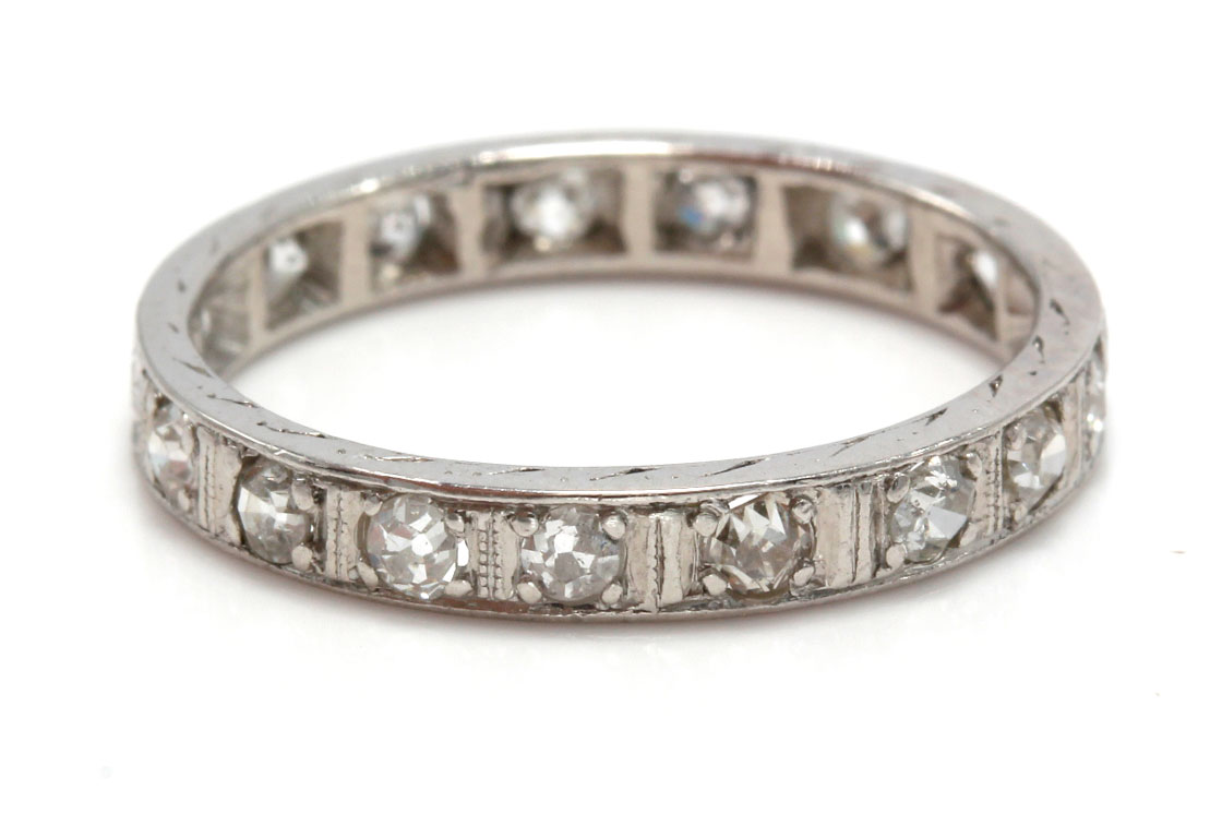 Platinum Old European Cut Diamond Band