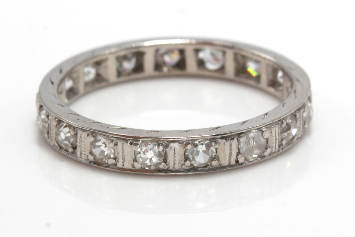 Platinum Old European Cut Diamond Band