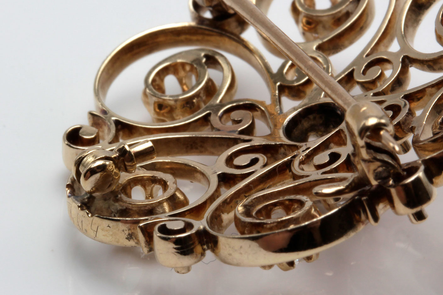 Victorian Revival 14K Yellow Gold 1.00 CTW Diamond Pinwheel Converter Brooch