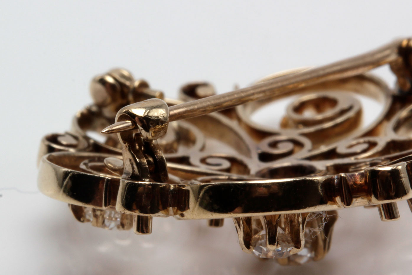 Victorian Revival 14K Yellow Gold 1.00 CTW Diamond Pinwheel Converter Brooch