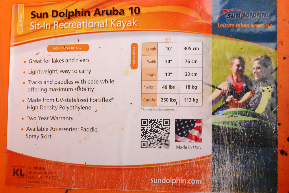 Sun Dolphin "Aruba 10" Recreational Kayak