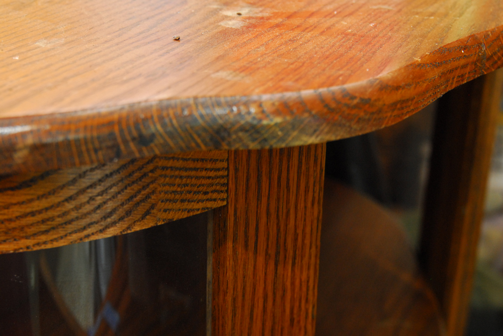 Bow Front Oak Curio Cabinet