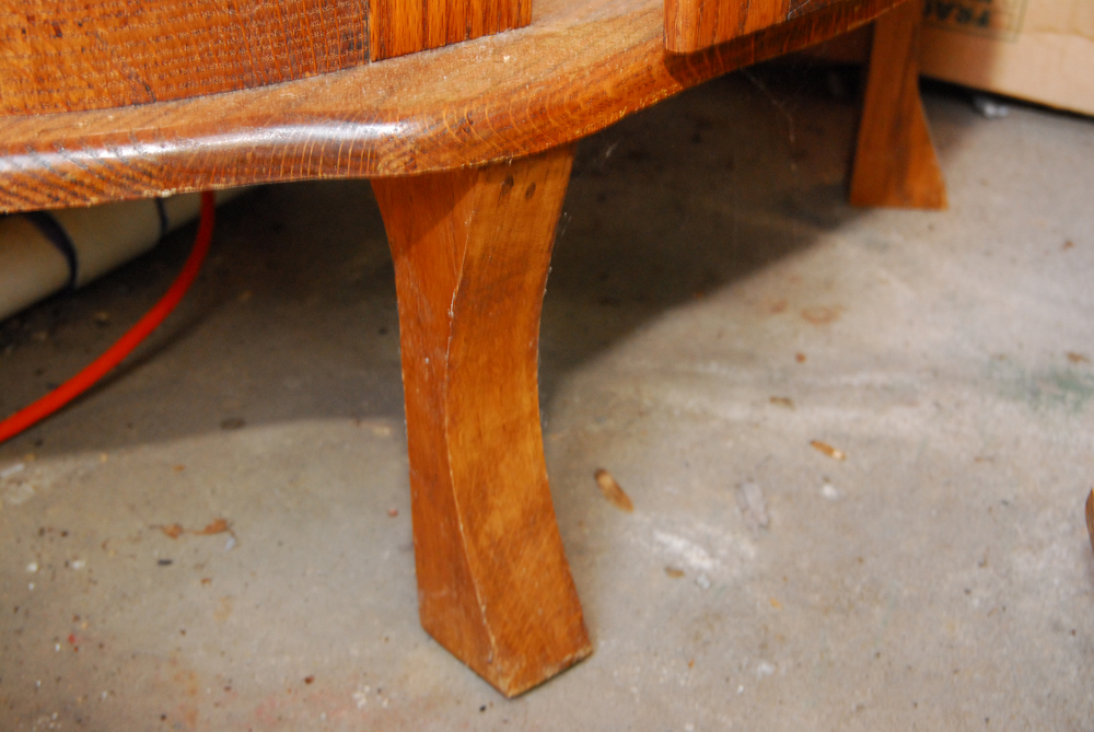 Bow Front Oak Curio Cabinet