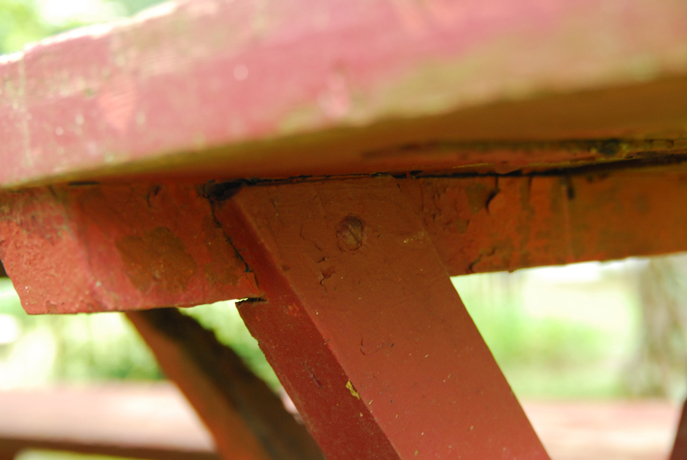 Wooden Picnic Table with Matching Benches