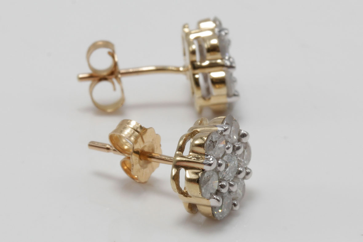 10K Yellow Gold Diamond Earrings