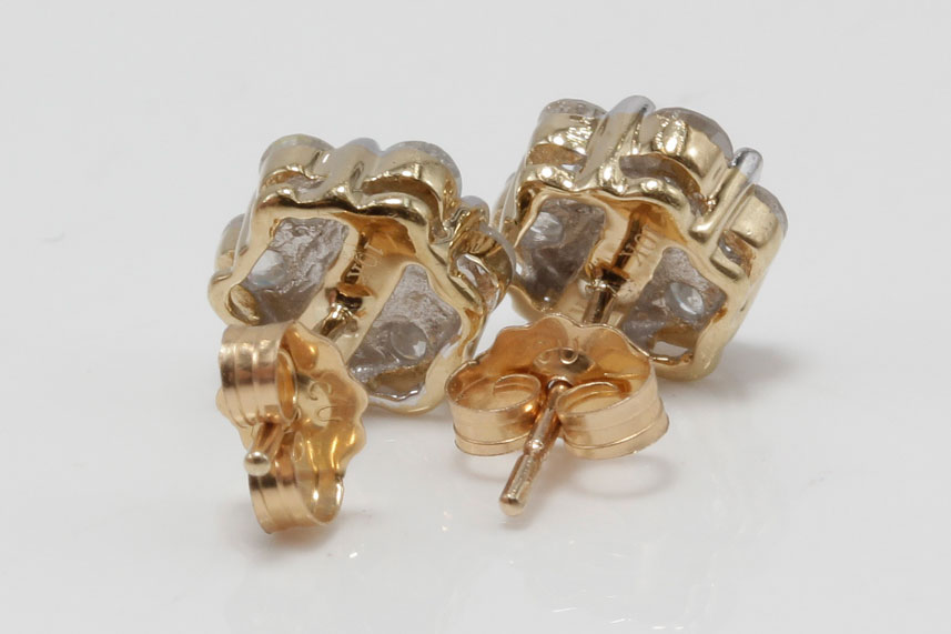 10K Yellow Gold Diamond Earrings