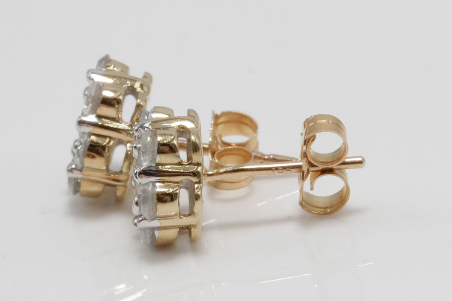 10K Yellow Gold Diamond Earrings