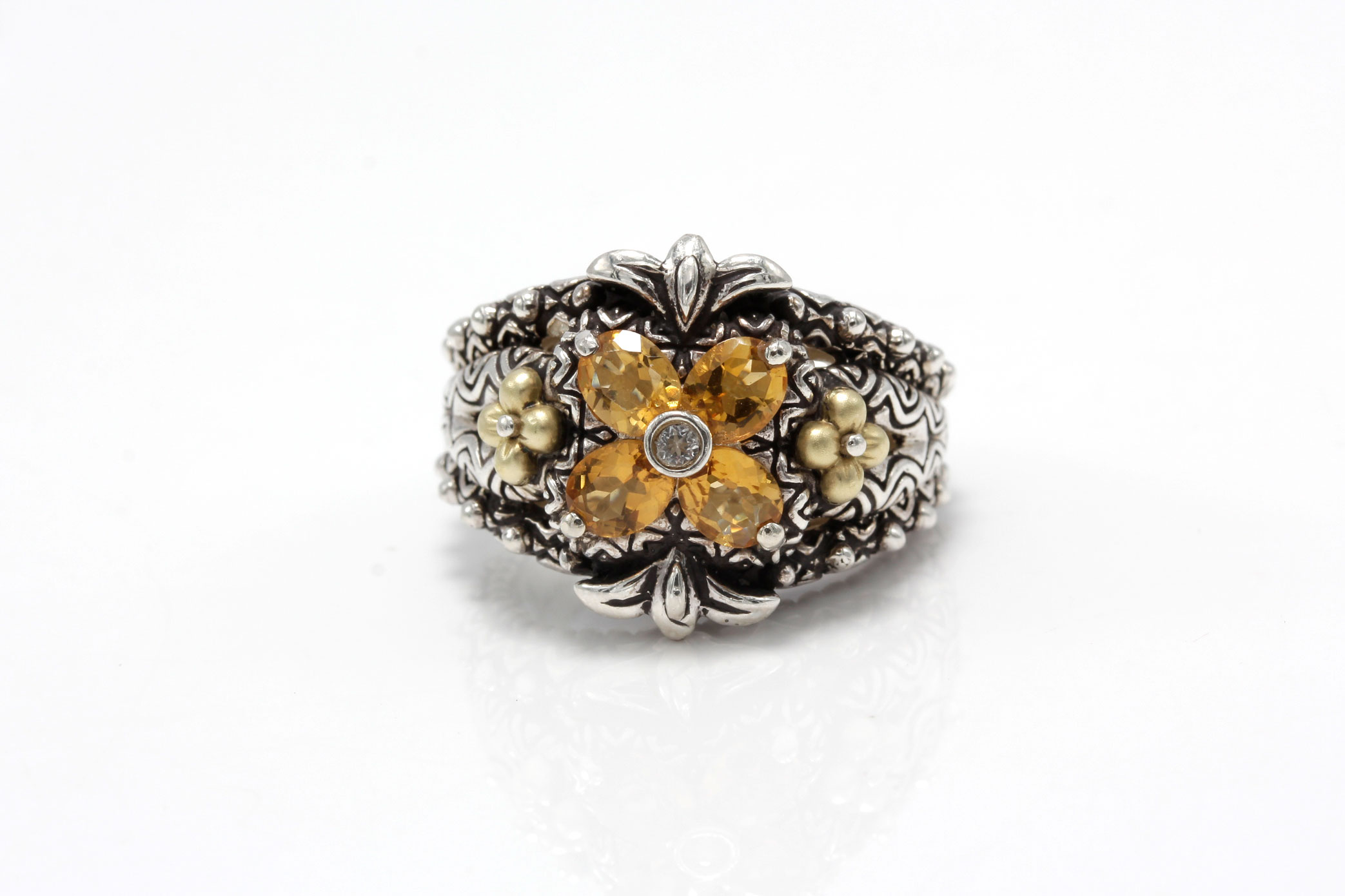 Bixby Sterling Silver 18K Gold Accented Citrine Ring