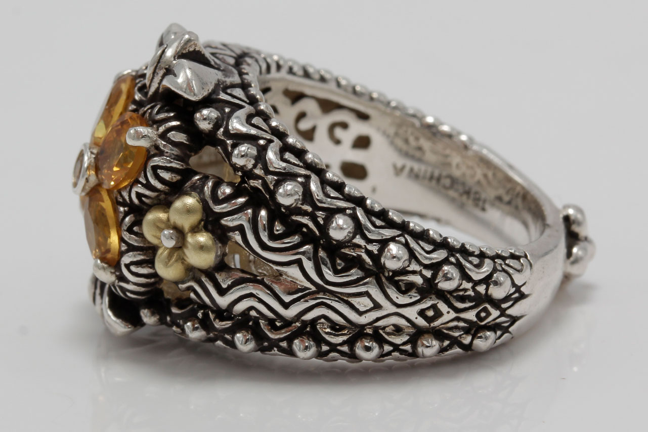 Bixby Sterling Silver 18K Gold Accented Citrine Ring