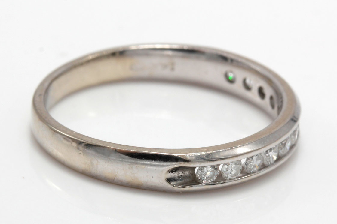14K White Gold Diamond Band