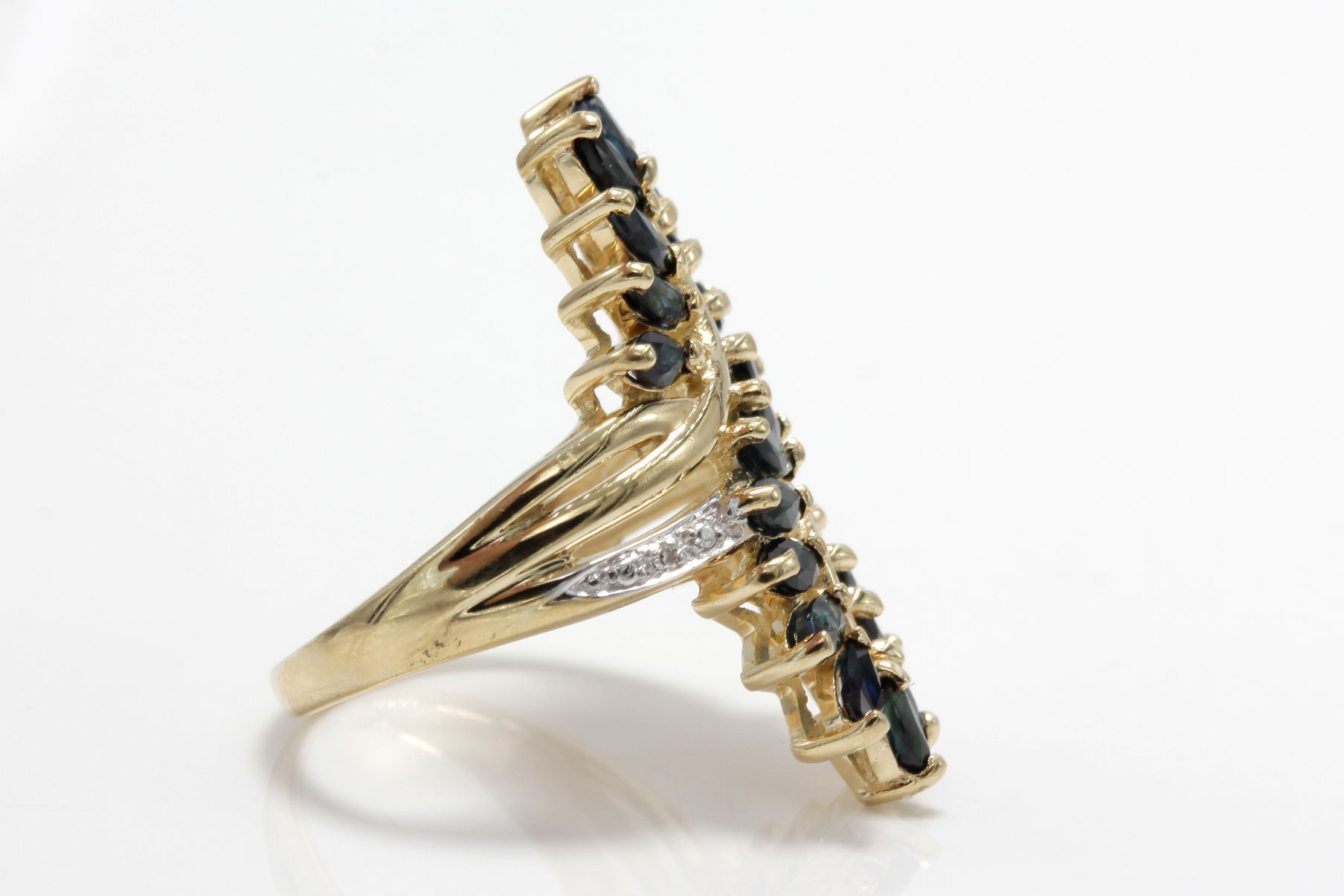 10K Yellow Gold 2.00 CTW Sapphire and Diamond Ring