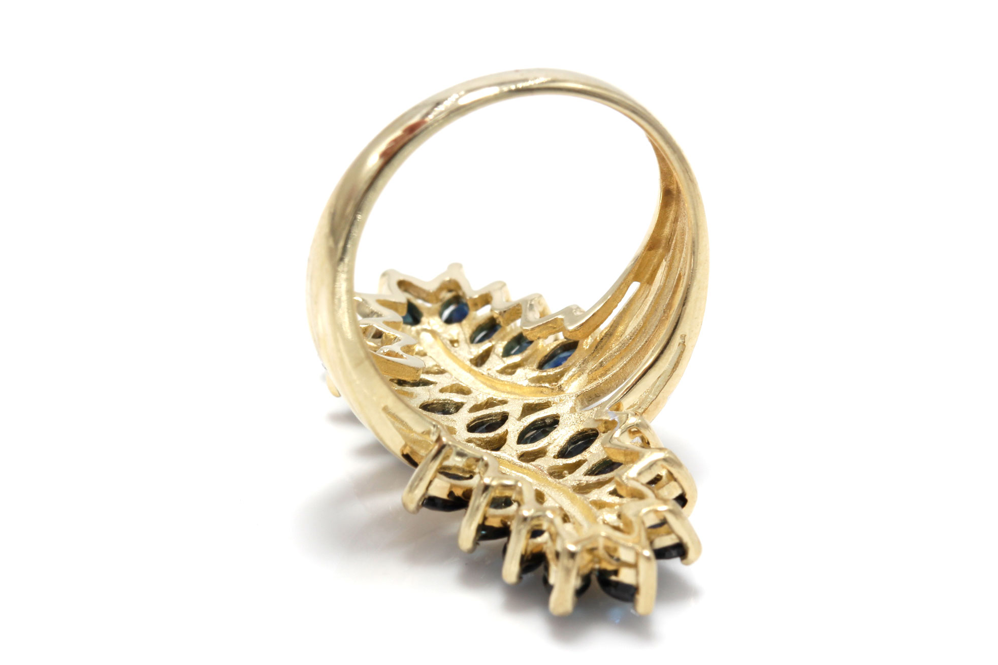 10K Yellow Gold 2.00 CTW Sapphire and Diamond Ring