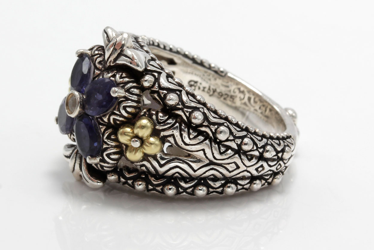 Barbara Bixby Sterling Silver 18K Gold Accented Iolite Ring