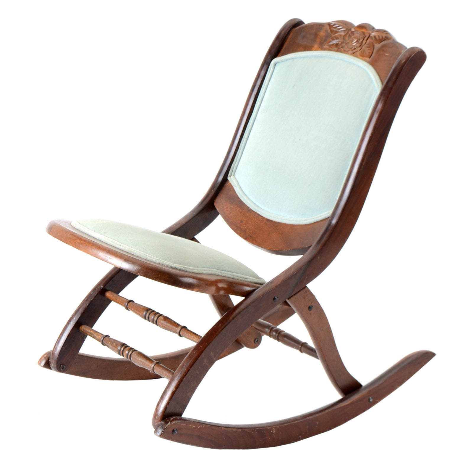 Victorian Walnut Folding Rocking Chair