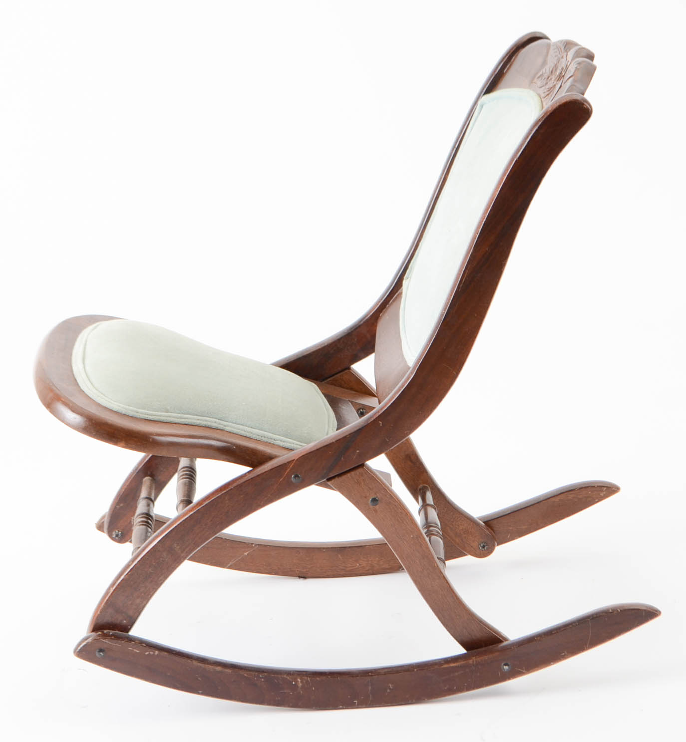 Victorian Walnut Folding Rocking Chair