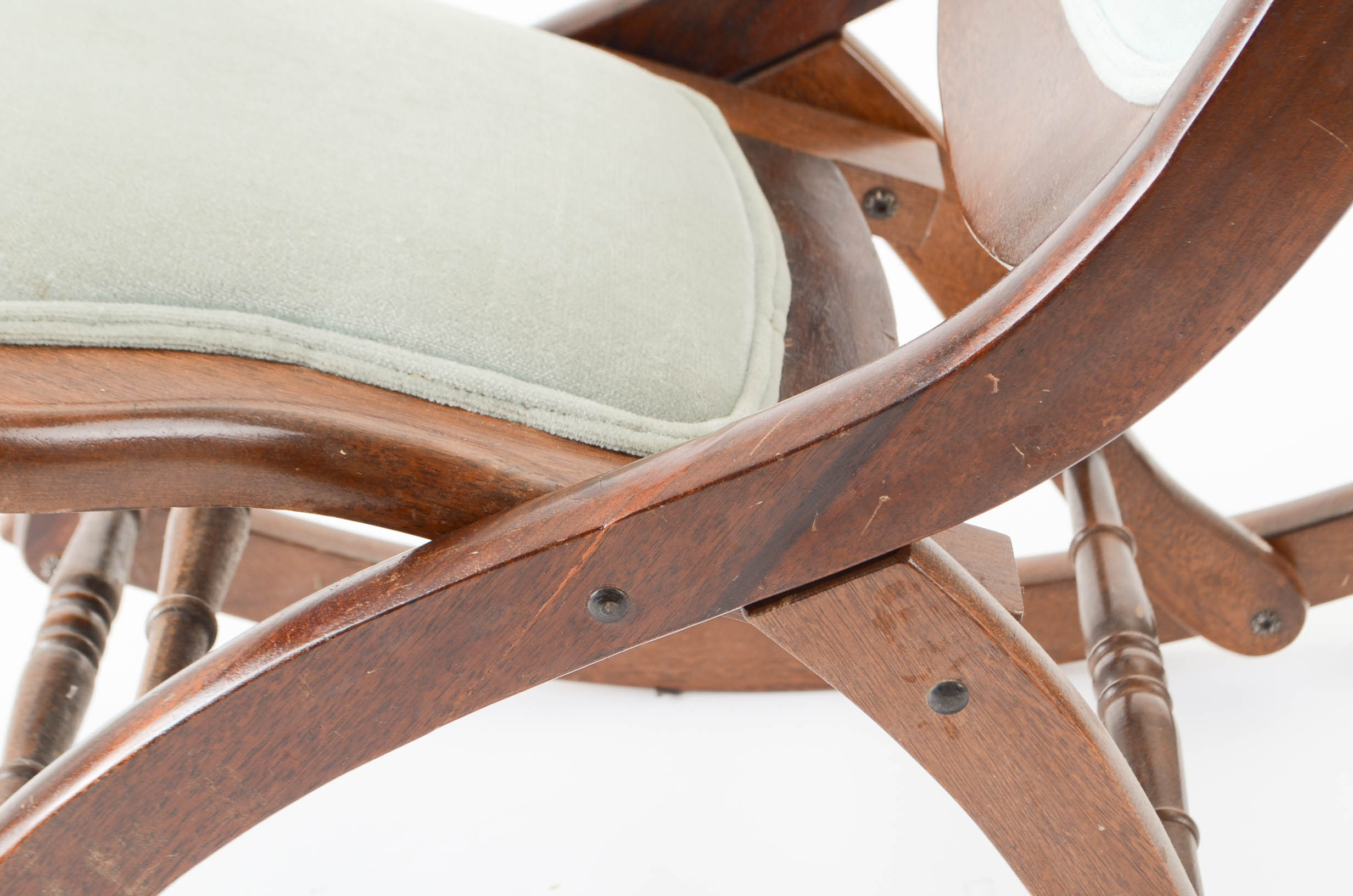 Victorian Walnut Folding Rocking Chair