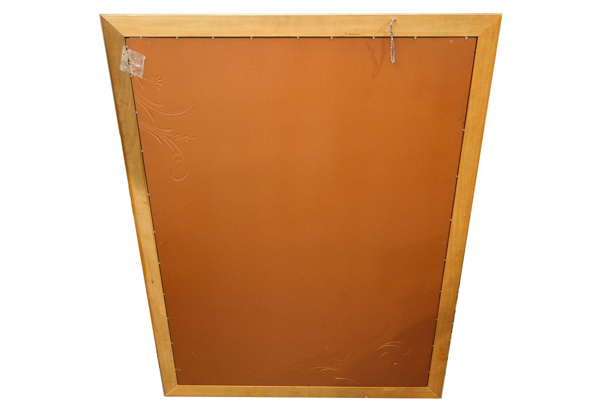 Gold Wooden Framed Etched Glass Mirror