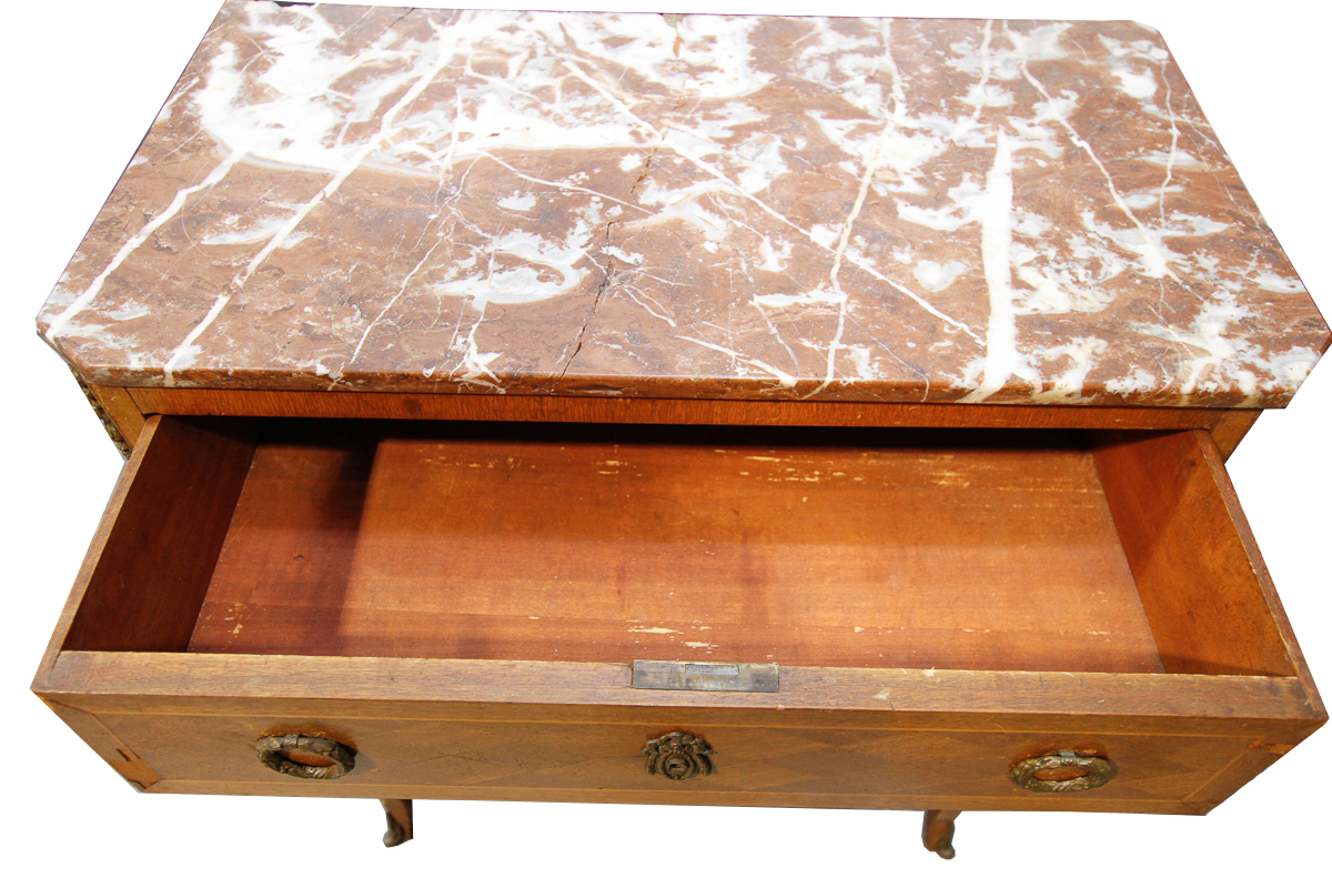 Antique Louis XV Style Marble Top Commode