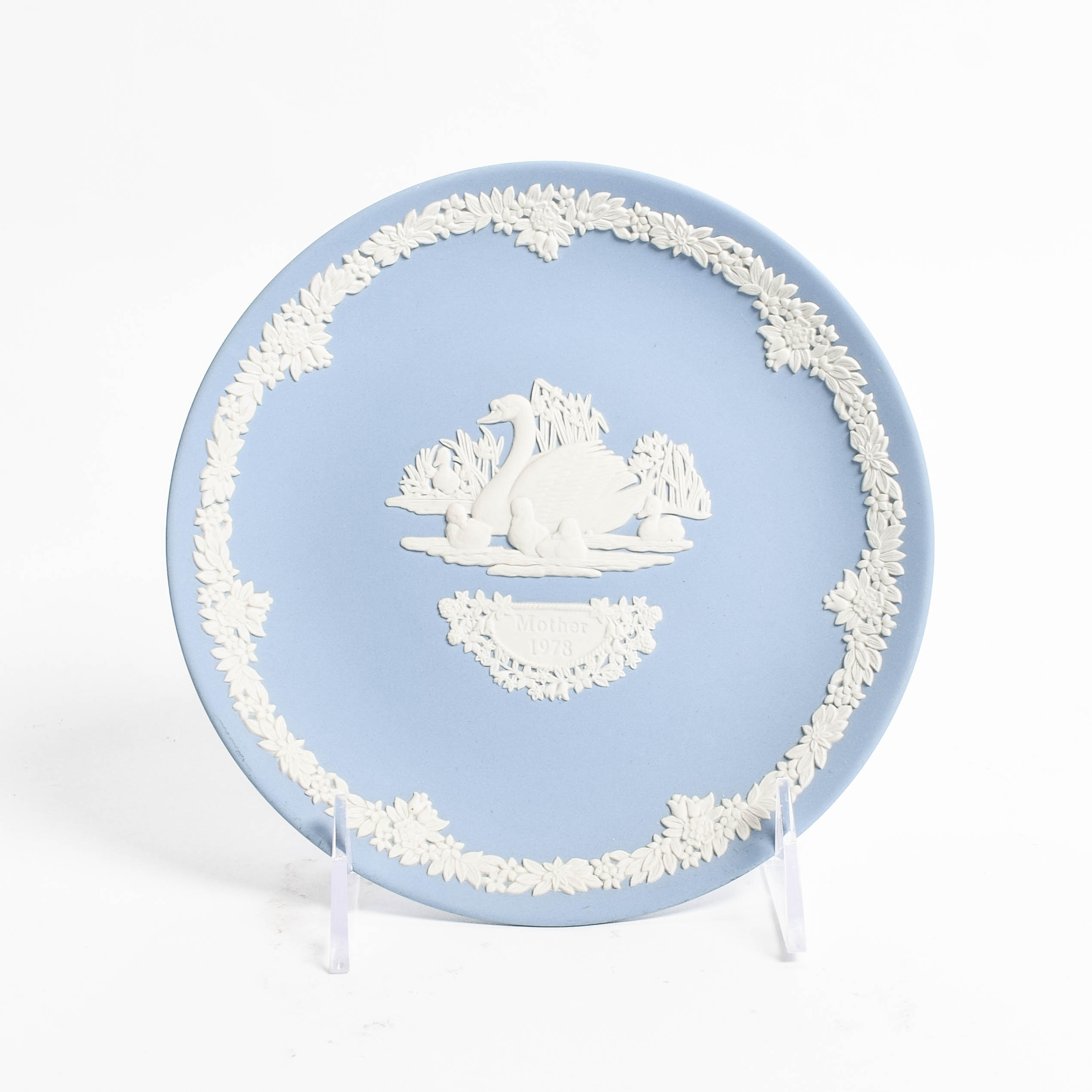 1978 Wedgwood Blue Jasperware "Mother" Plate