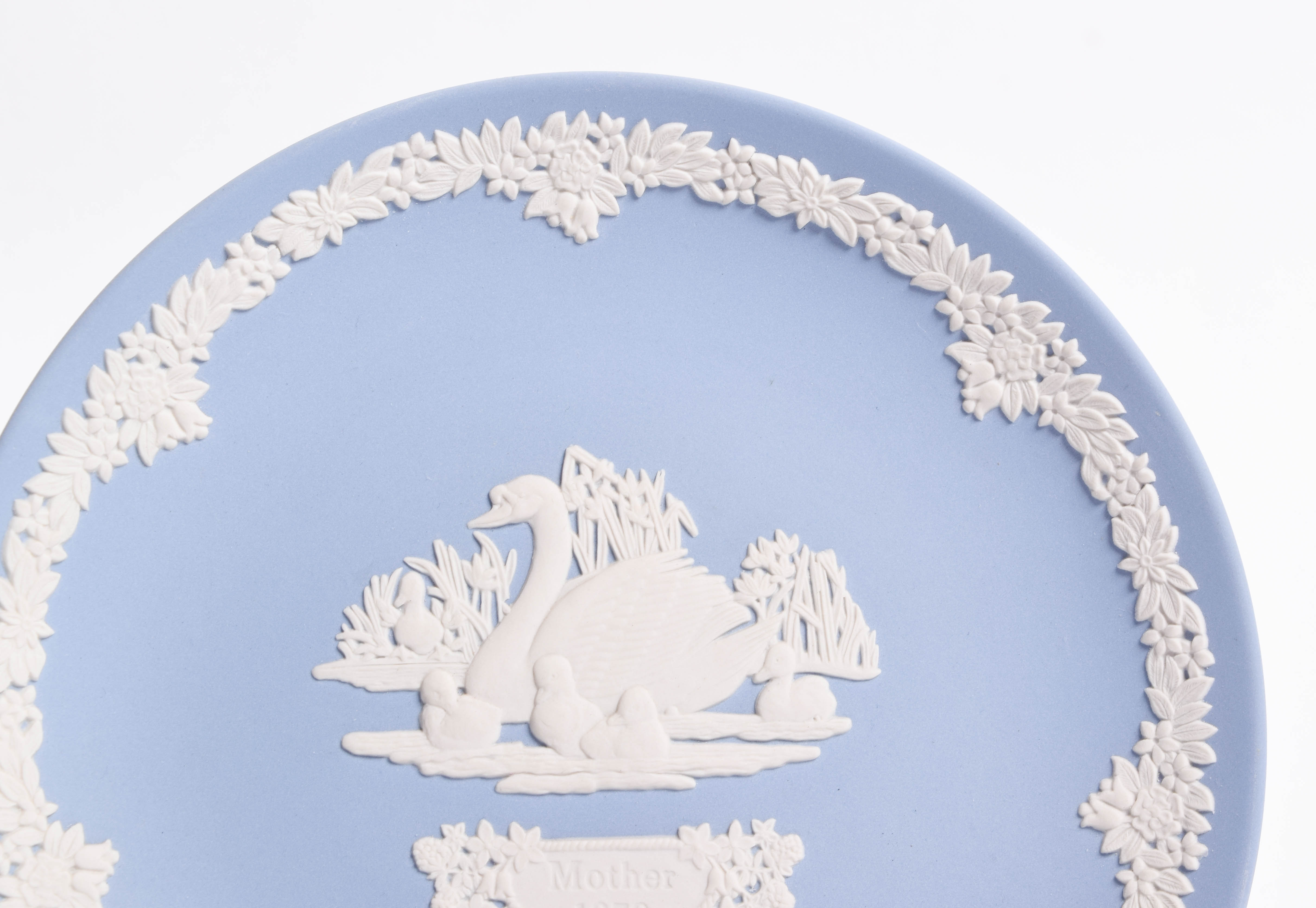 1978 Wedgwood Blue Jasperware "Mother" Plate