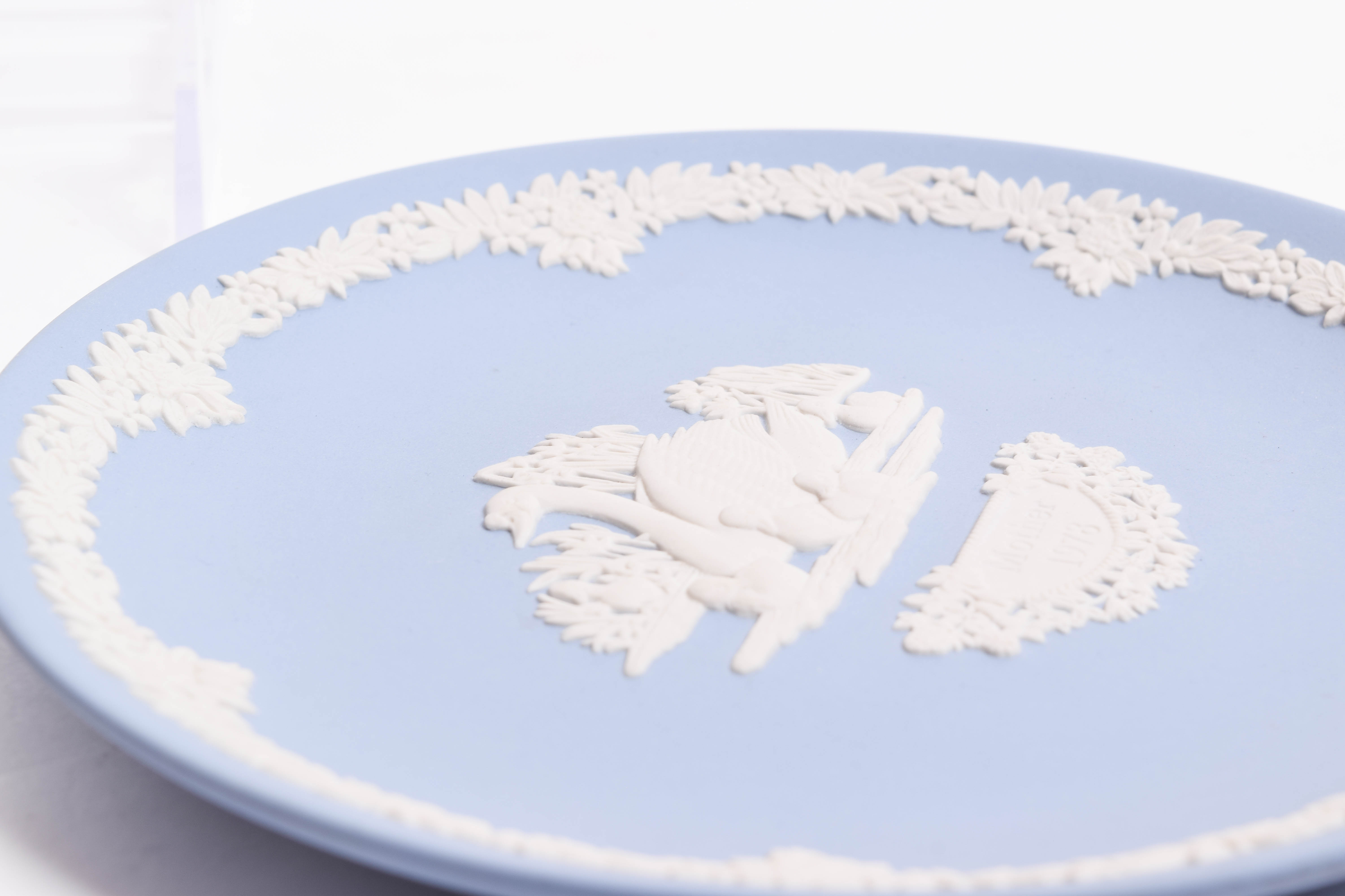 1978 Wedgwood Blue Jasperware "Mother" Plate