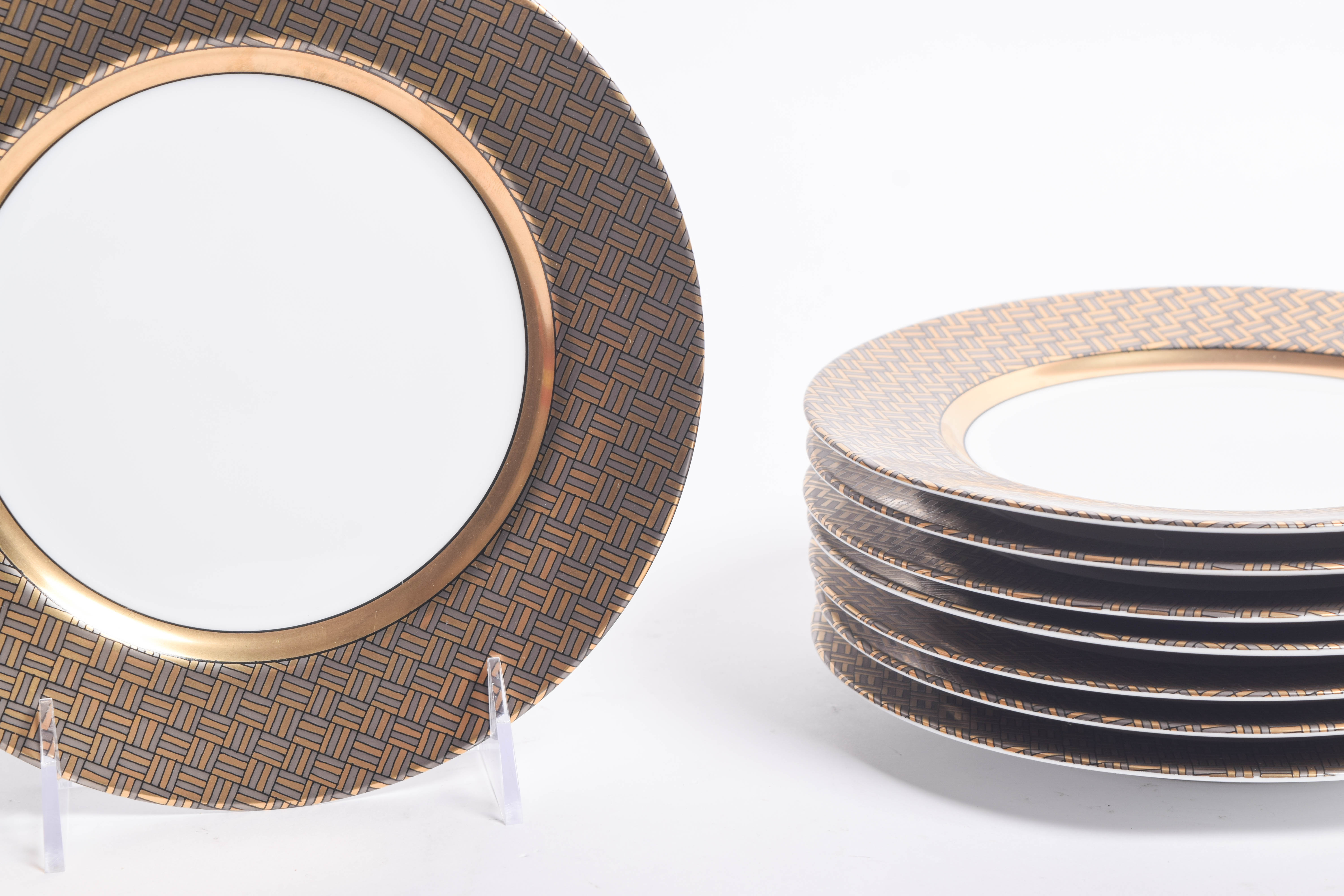 Set of Vintage Fitz and Floyd "Damascene" Salad Plates