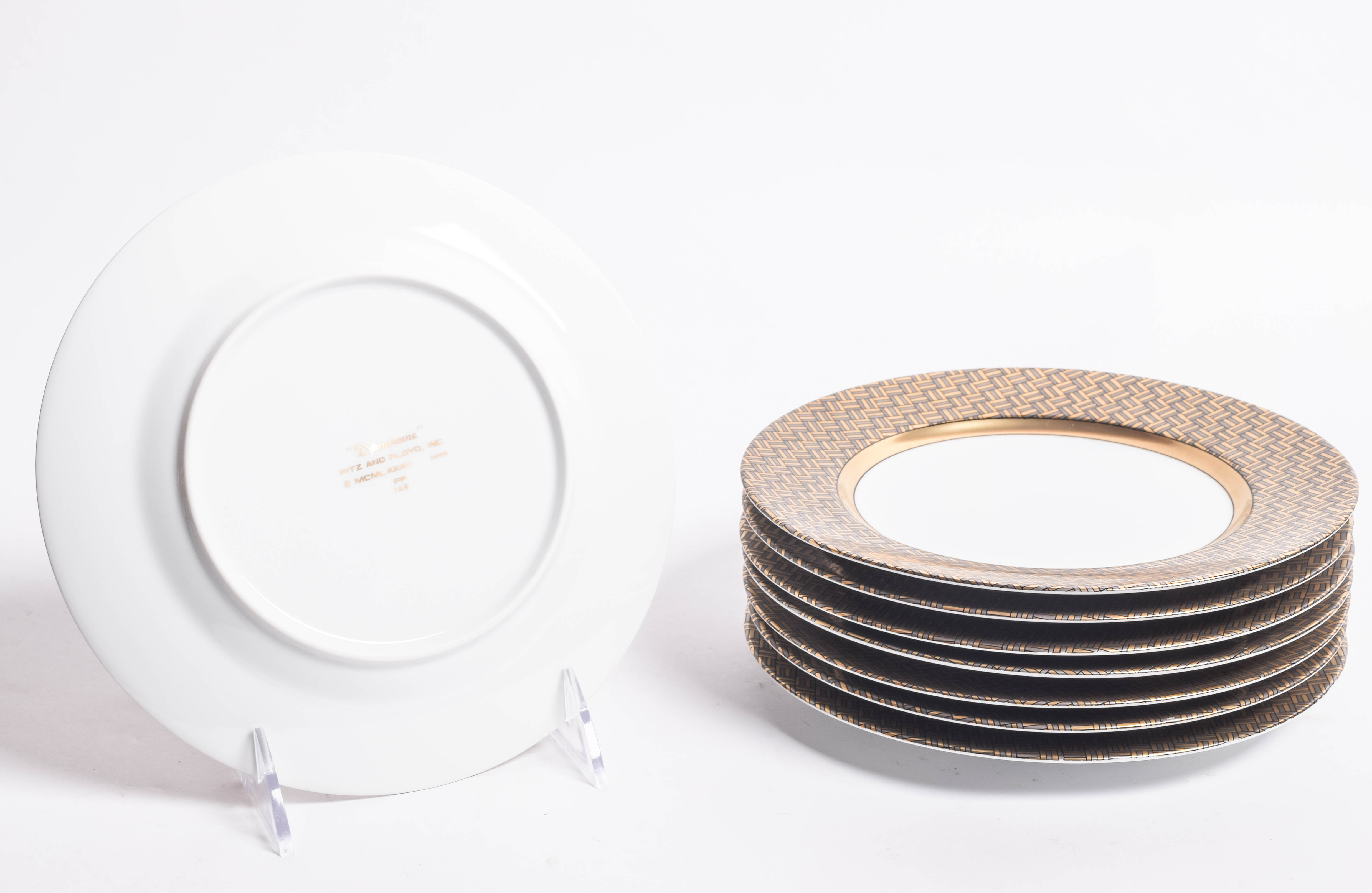 Set of Vintage Fitz and Floyd "Damascene" Salad Plates