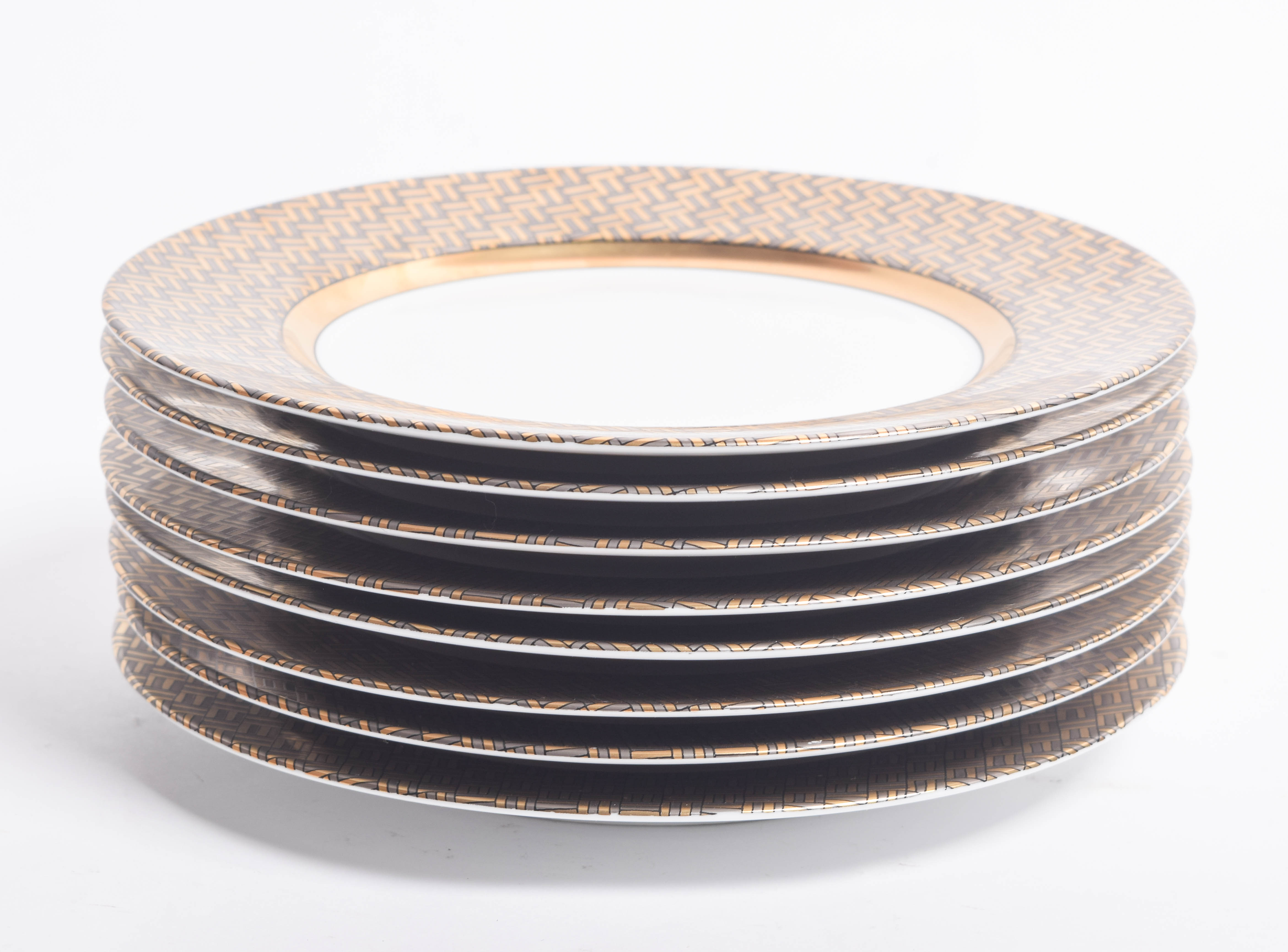 Set of Vintage Fitz and Floyd "Damascene" Salad Plates