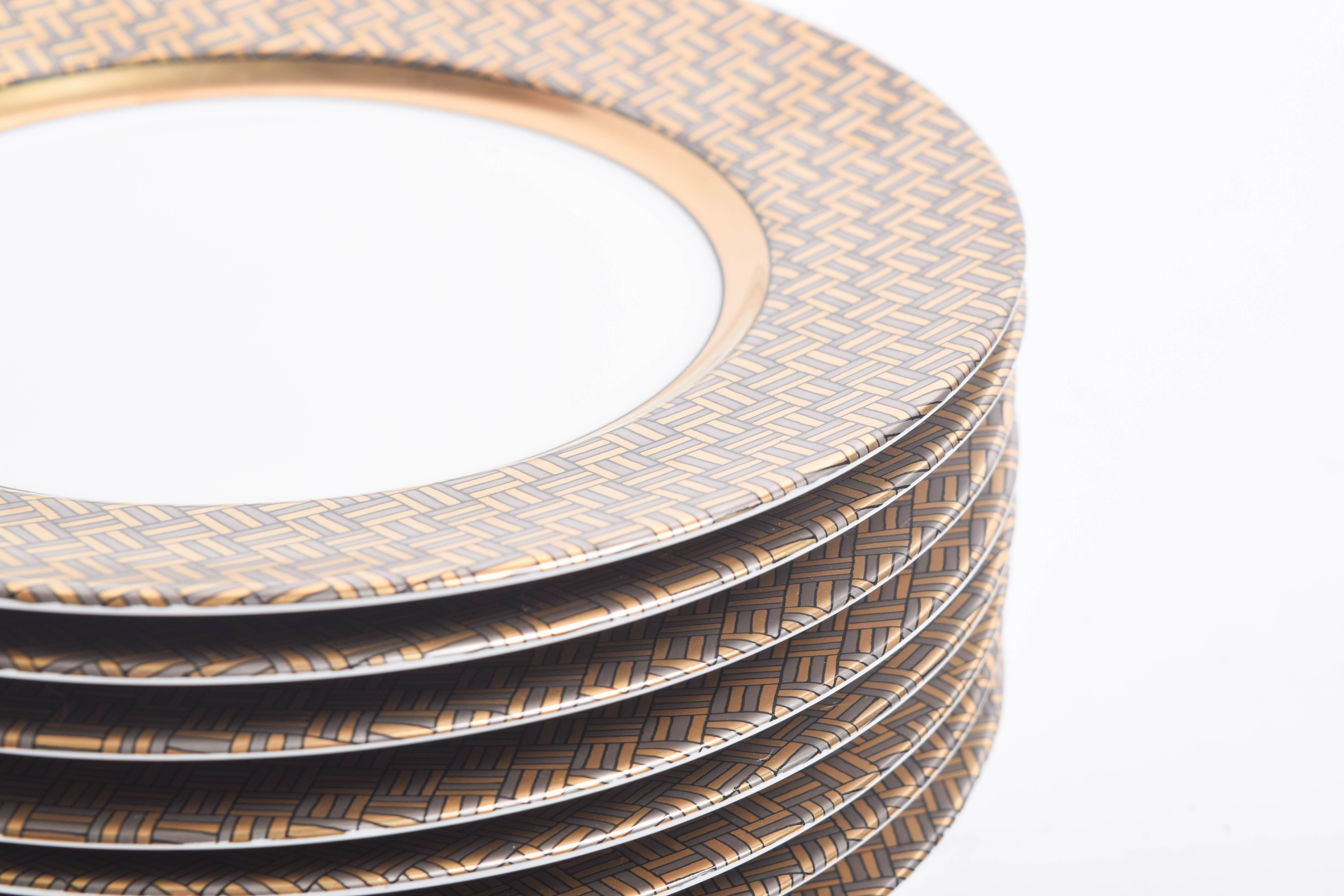 Set of Vintage Fitz and Floyd "Damascene" Salad Plates