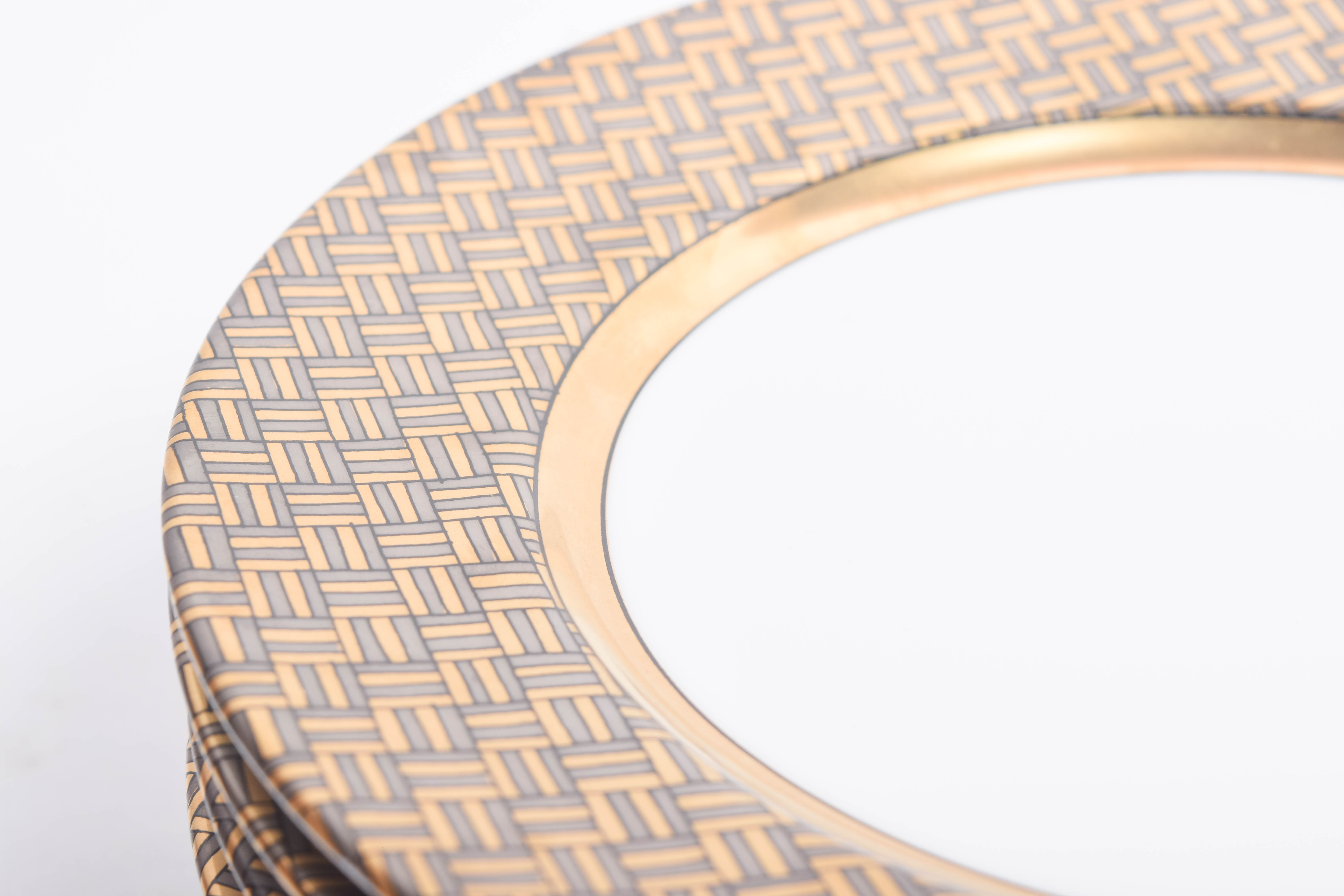 Set of Vintage Fitz and Floyd "Damascene" Salad Plates