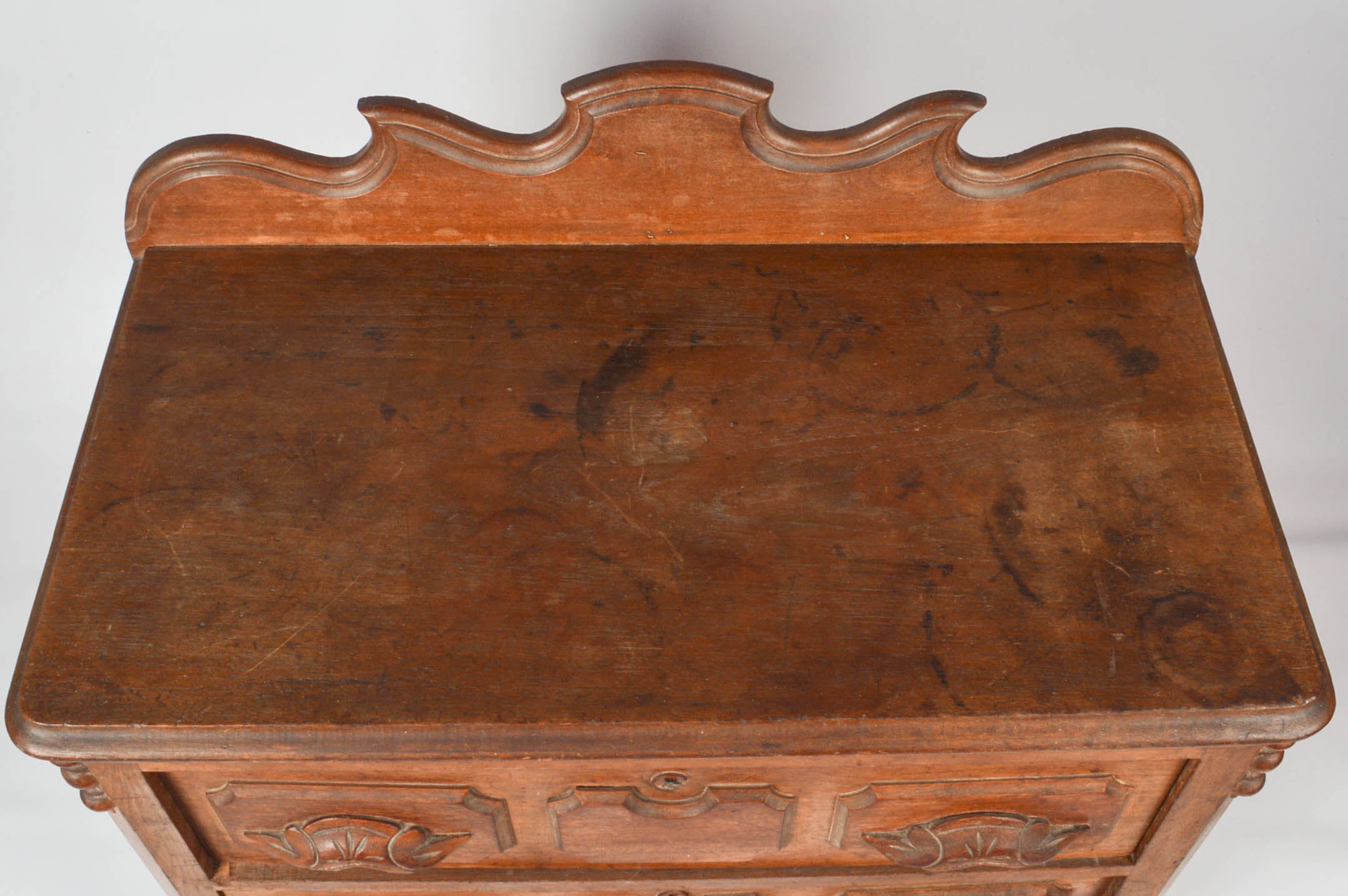 Antique Victorian Walnut Washstand with Three Drawers
