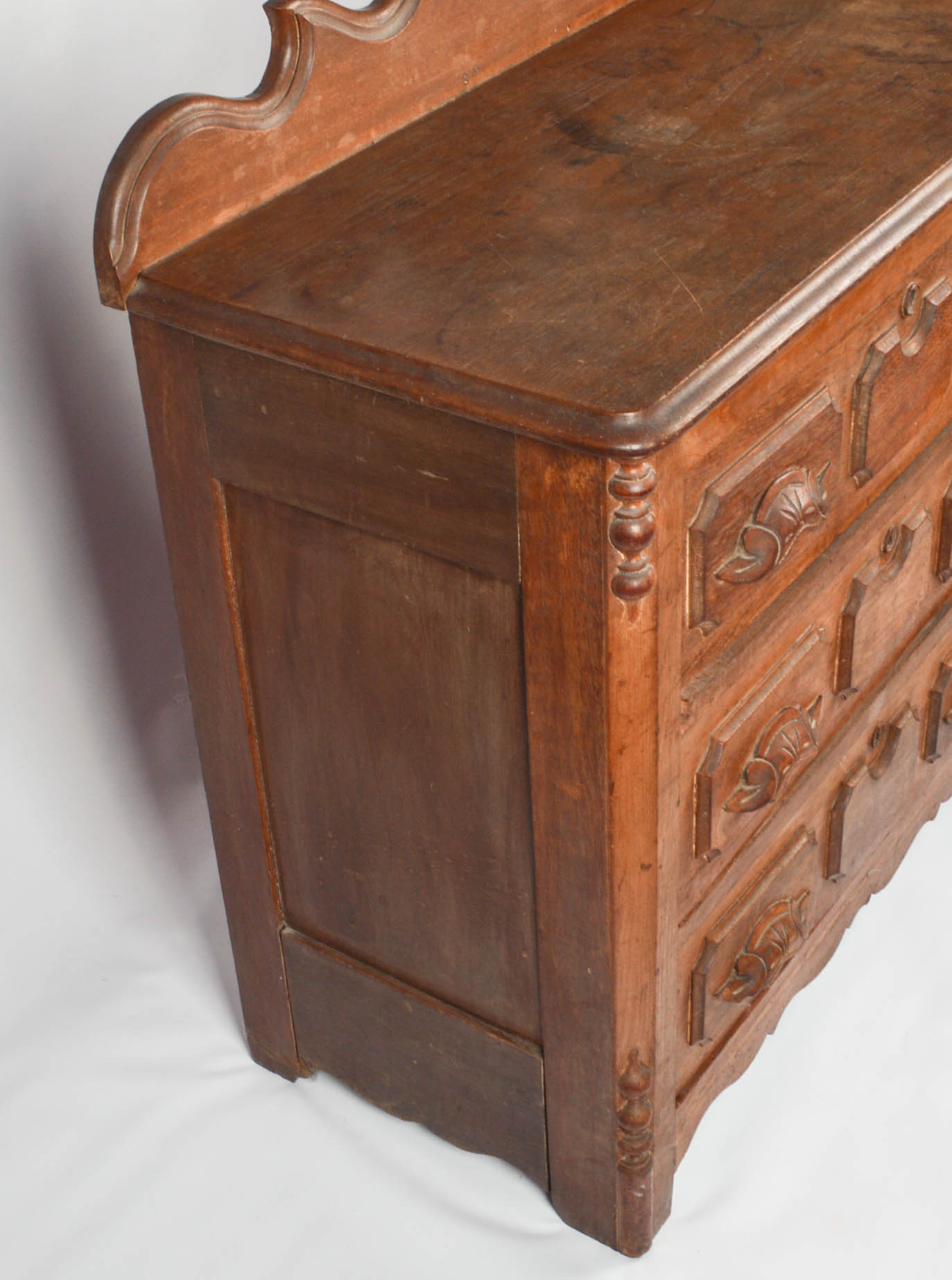 Antique Victorian Walnut Washstand with Three Drawers