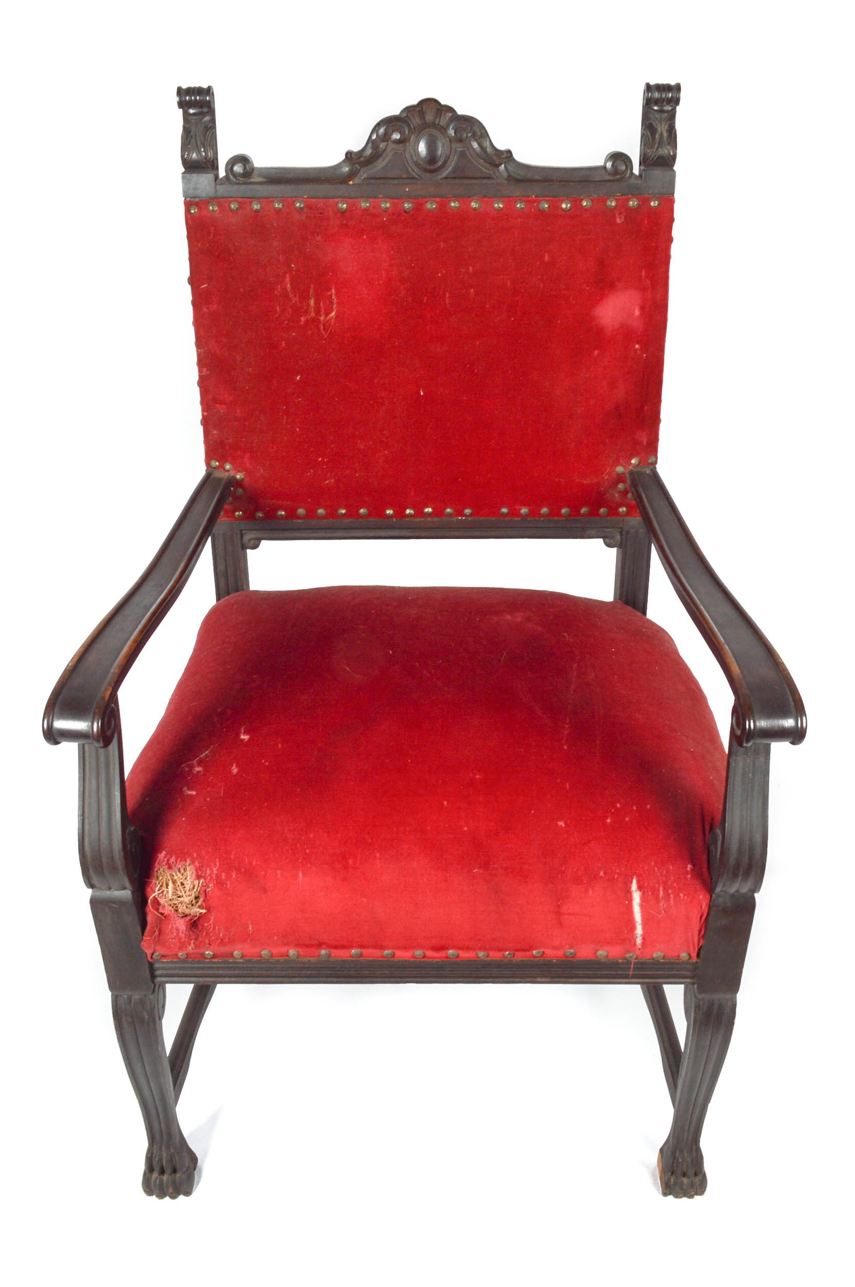 Antique Baroque Style Open Armchairs, Circa Early 20th Century