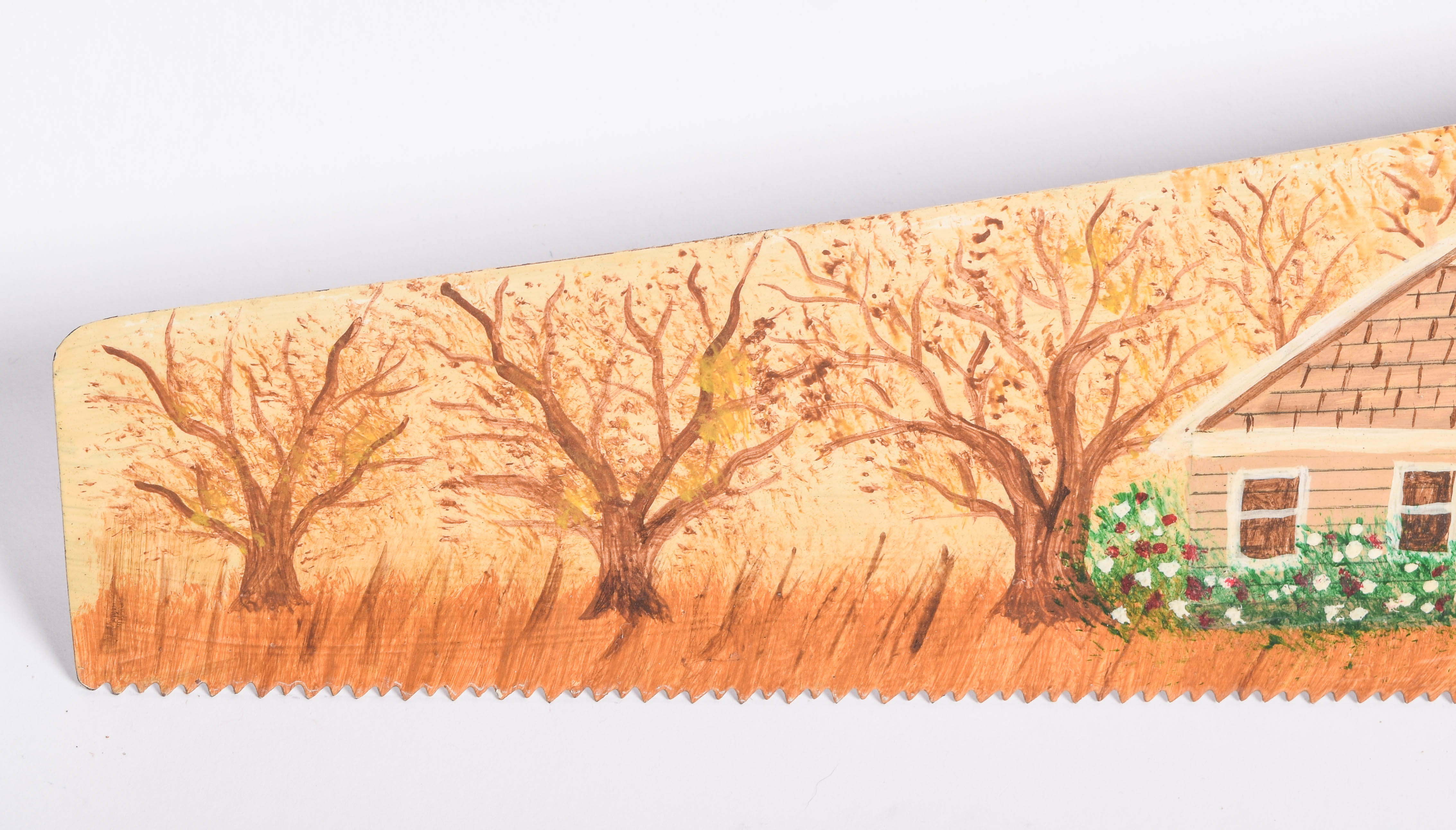 V.C. Williams Folk Art Painting on a Saw