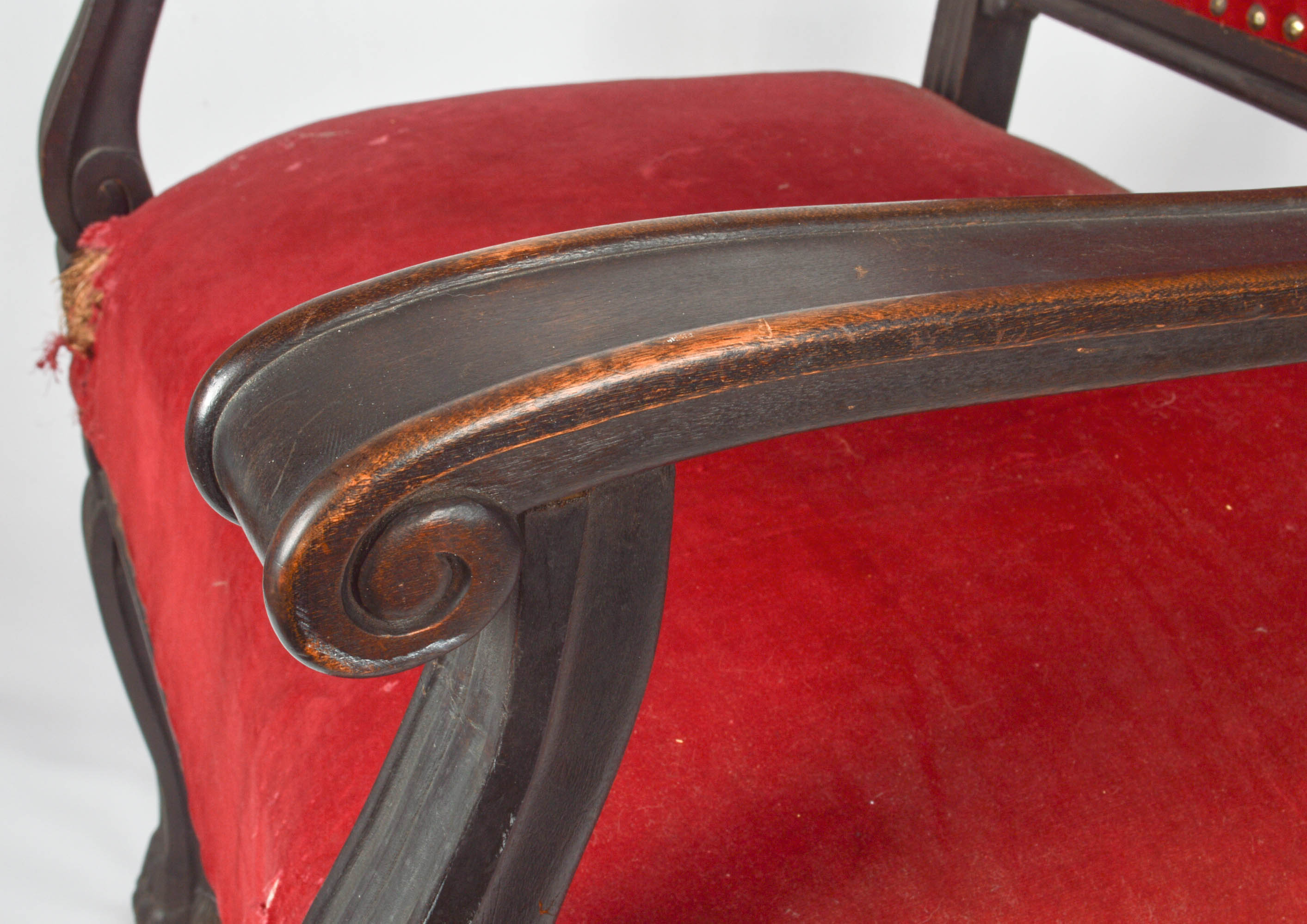 Antique Baroque Style Open Armchairs, Circa Early 20th Century