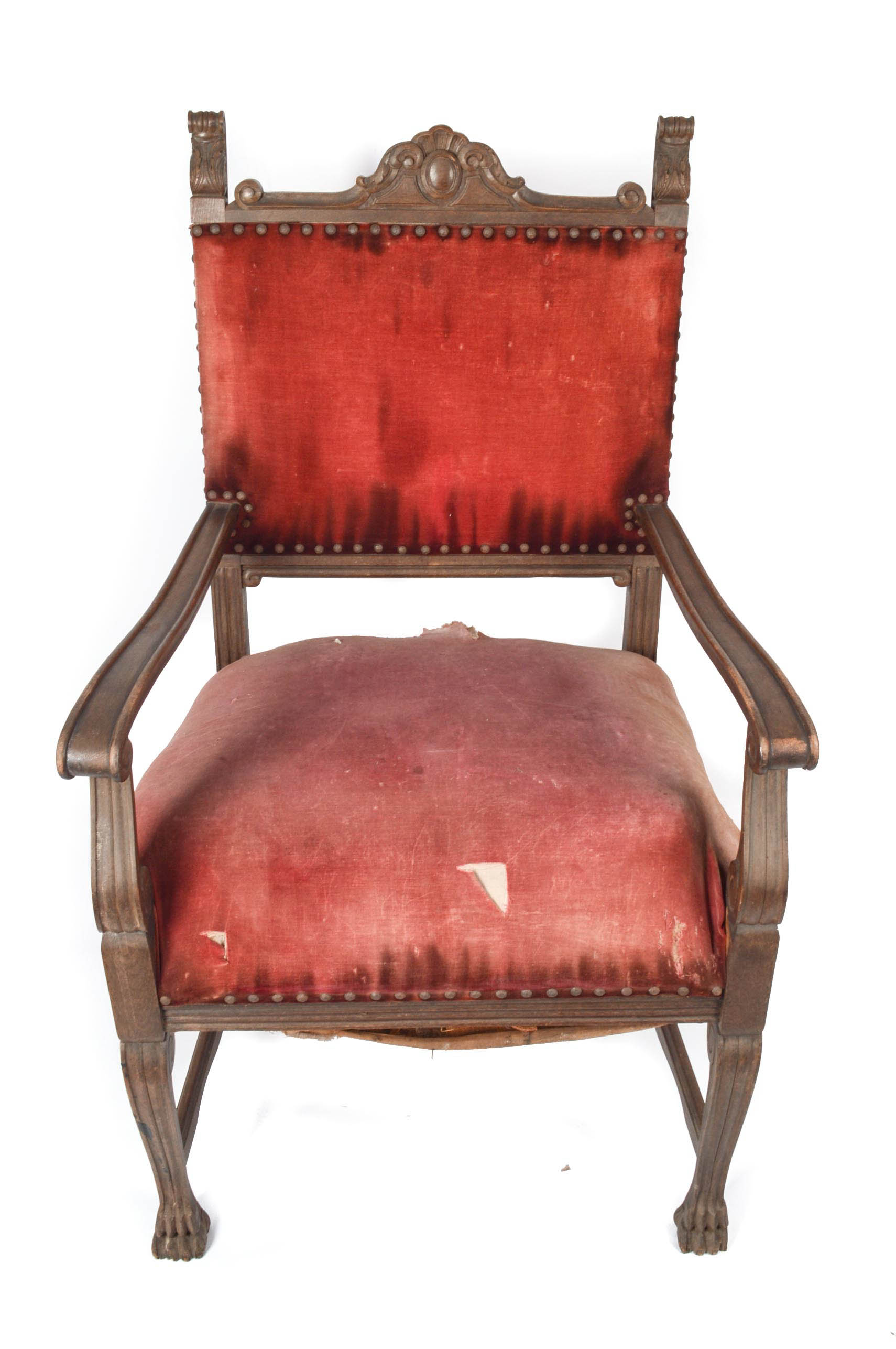 Antique Baroque Style Open Armchairs, Circa Early 20th Century