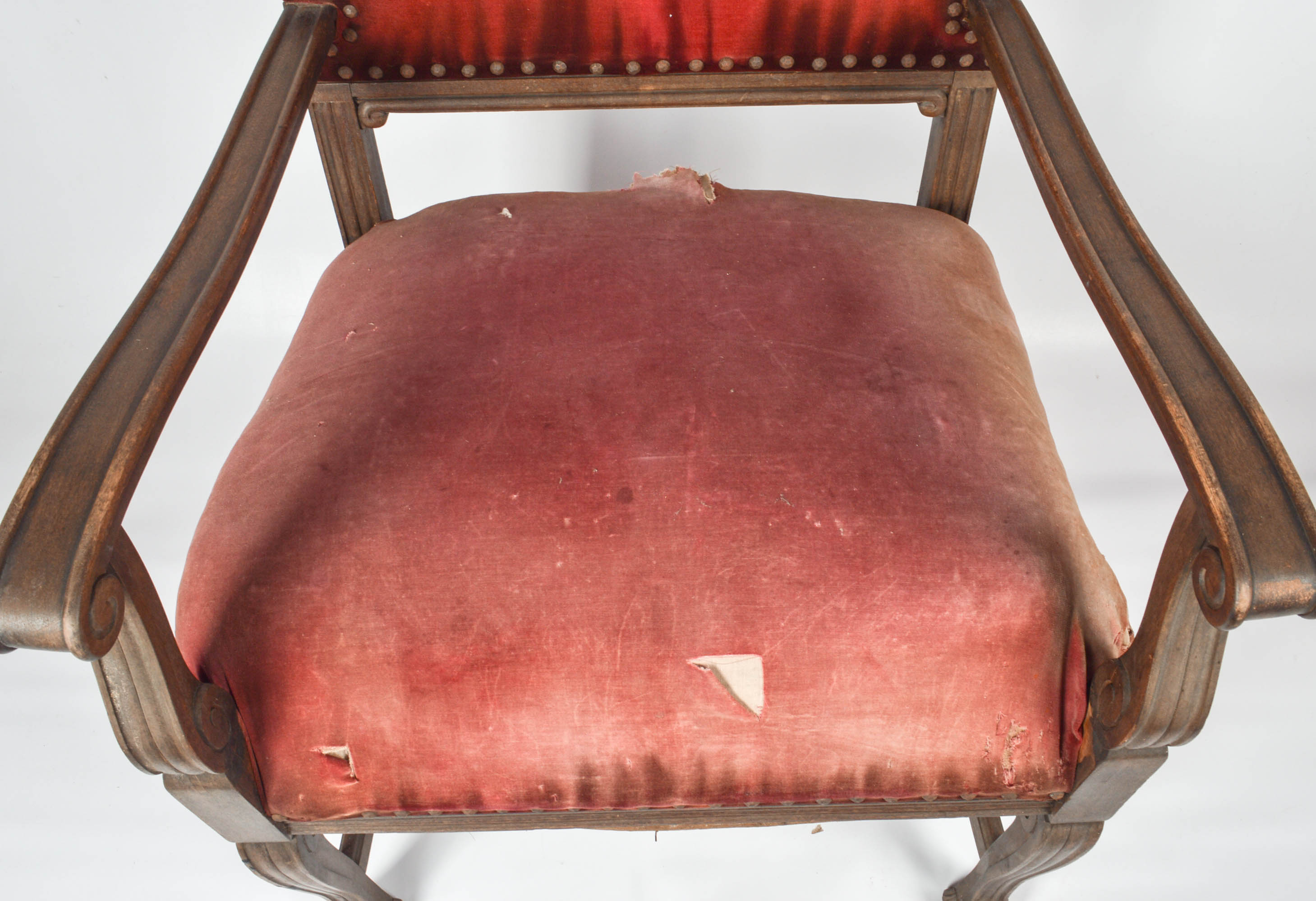 Antique Baroque Style Open Armchairs, Circa Early 20th Century