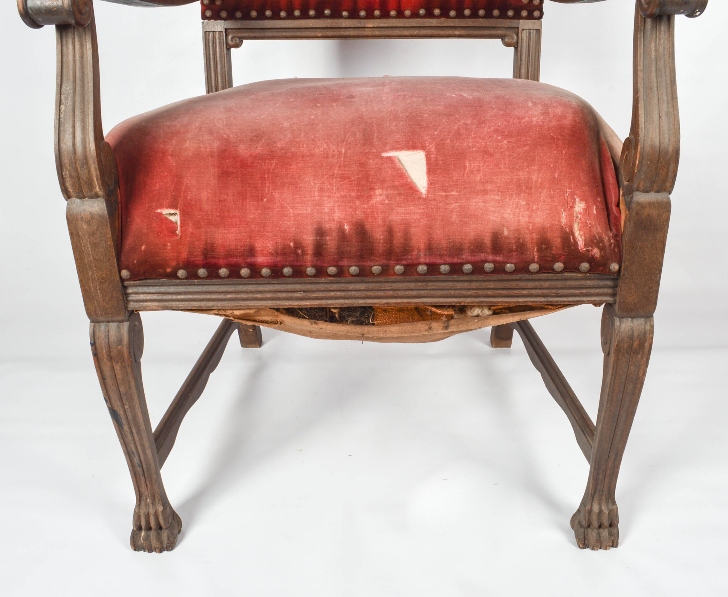 Antique Baroque Style Open Armchairs, Circa Early 20th Century